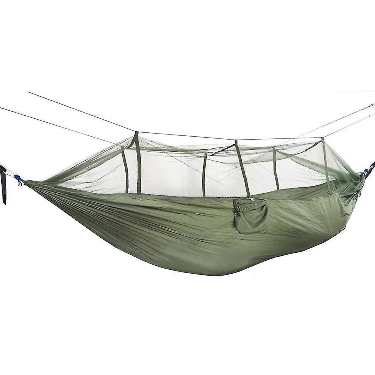 Portable Double Swing Hammock Nylon Bed with Mosquito Net for Camping\nHiking