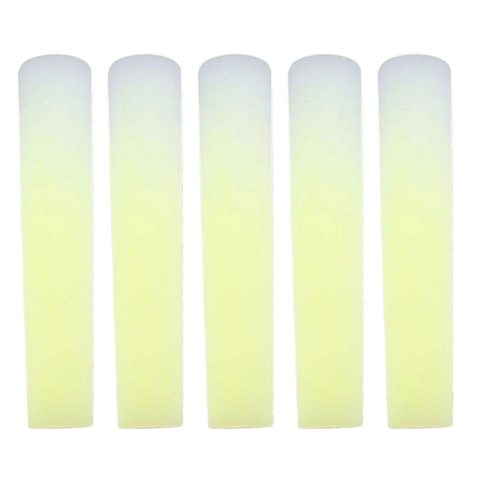 5PCS Clarinet Traditional Reeds 2.5 Strength Resin Beginner Clarinet Reeds for Practice and Performance Yellow