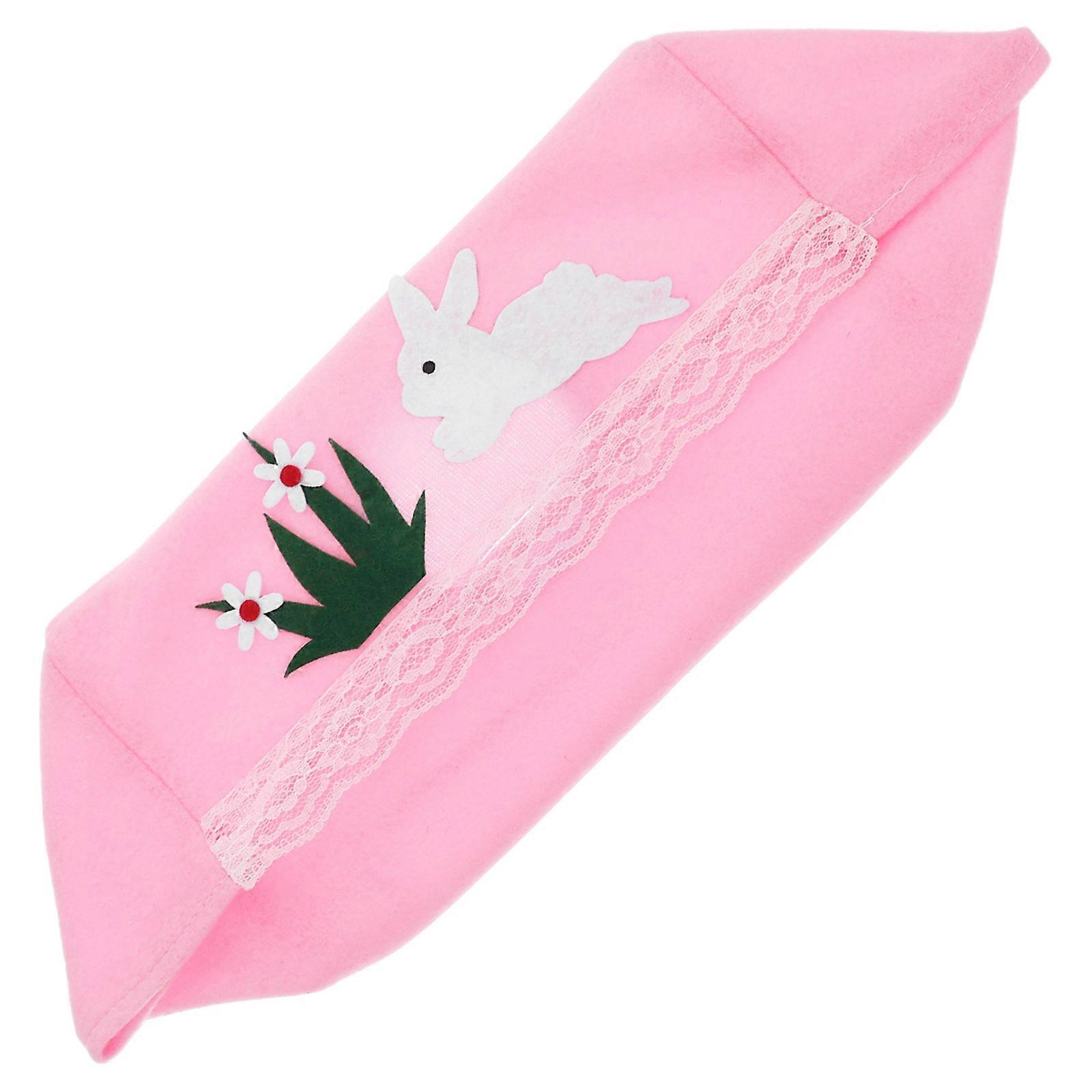Easter Bunny Rectangular Tissue Box Cover for Office 2Pcs Soft Holder
