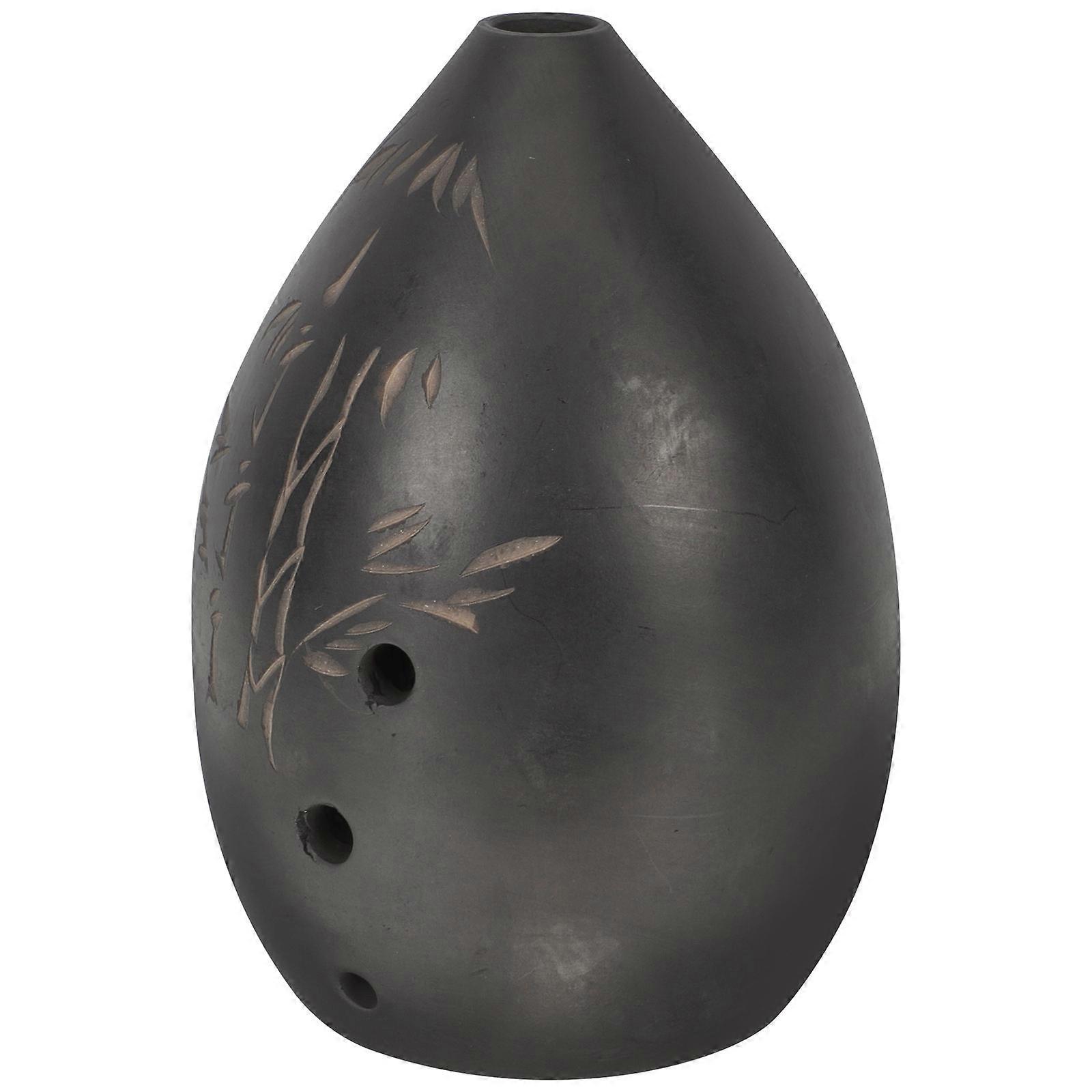 Professional Ocarina Instrument 8-Holes Learning Function 2Pcs Black