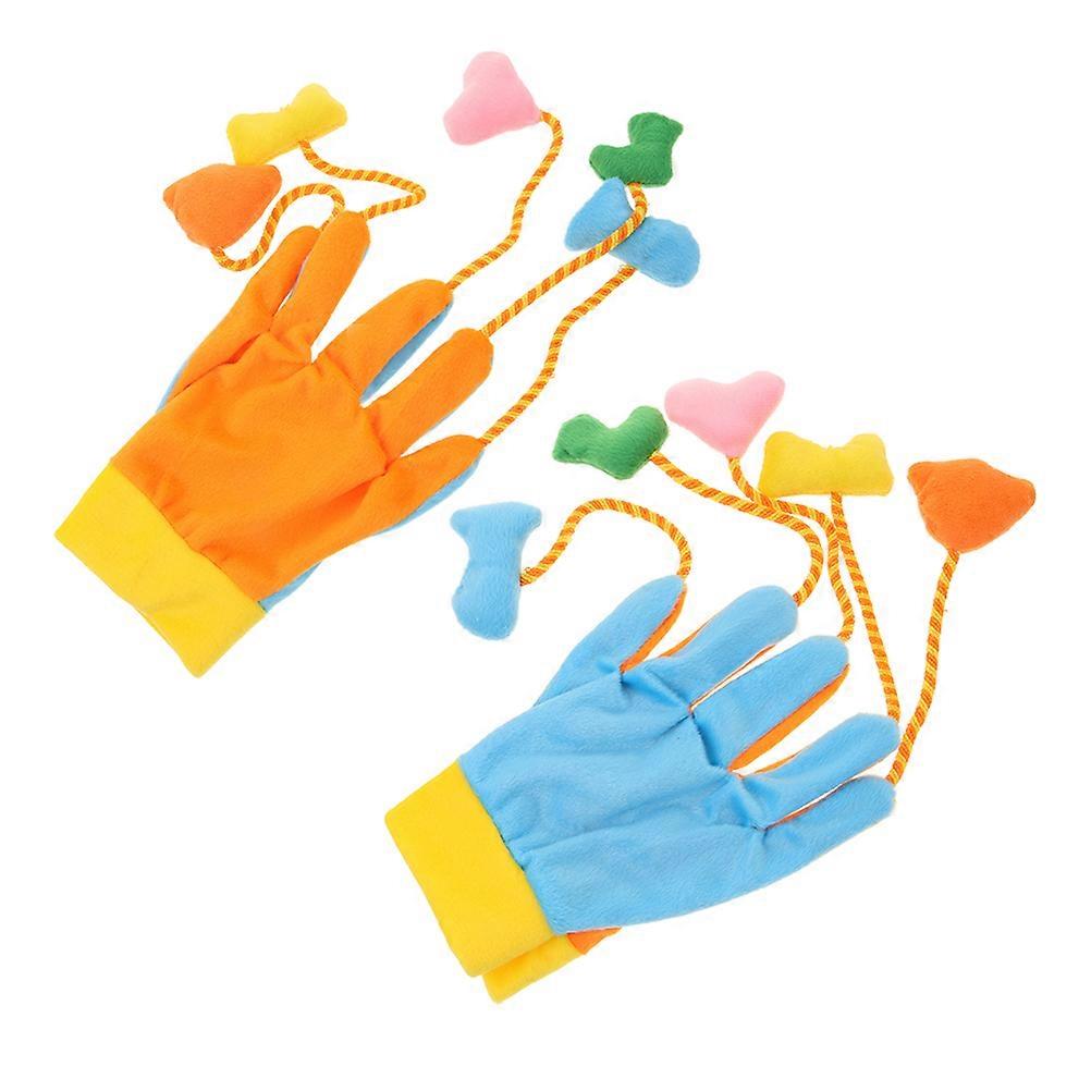 Cat Glove Toy Plush Teaser Glove for Cat Play 6Pcs Reduces Anxiety