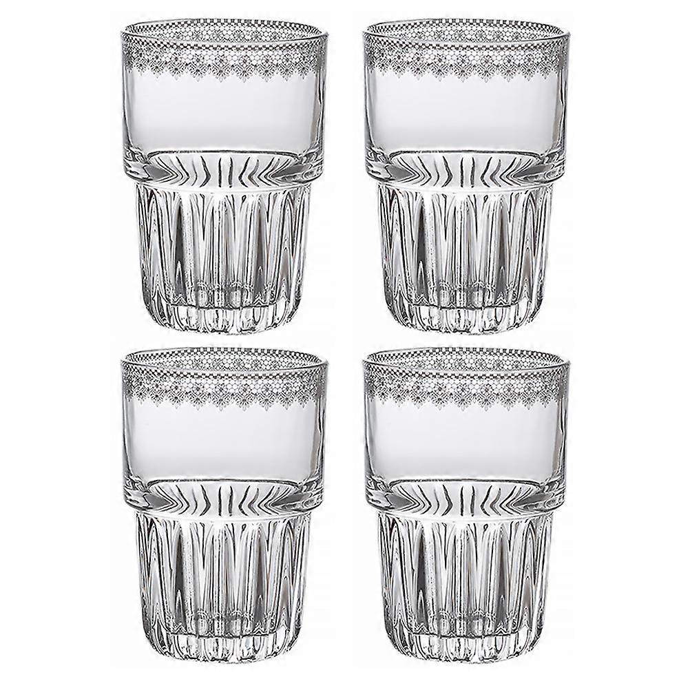 Portable Drinking Cup Glass Simple Design Daily Use 300ml Drinking 4Pcs