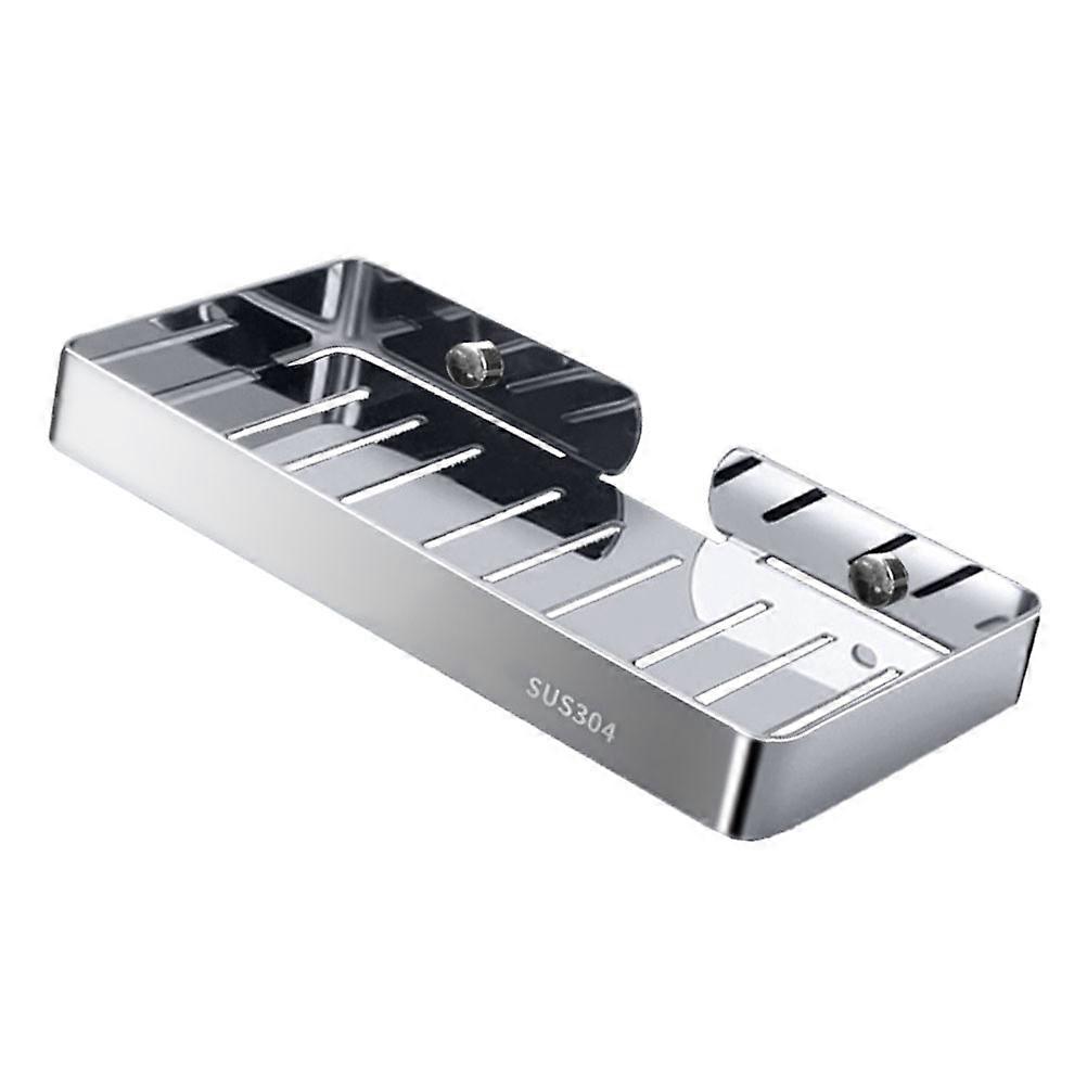 Silver Stainless Steel Soap Dish for Storage Use 3Pcs No Punching Soap Box