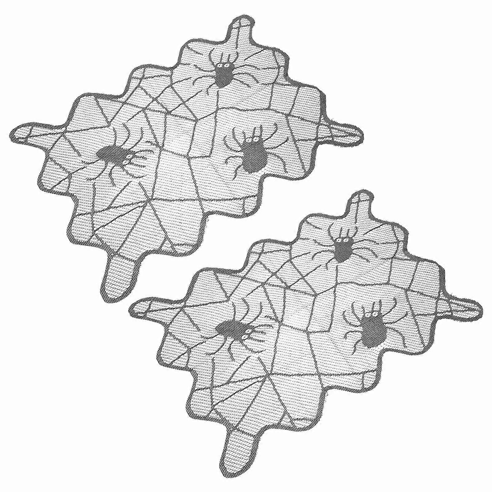 Creative Halloween Cup Mats Spider Web Table Mat for 12Pcs Use