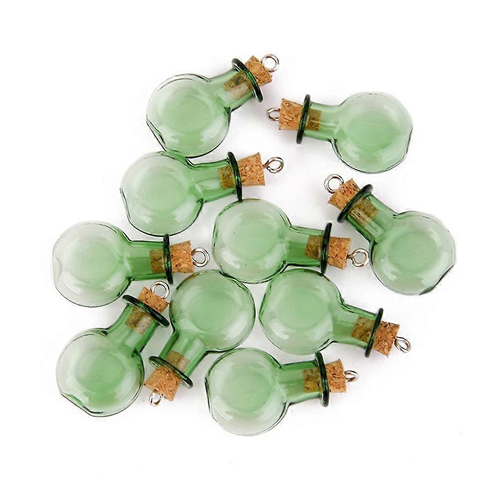 Glass Wish Jar with Cork for Decoration 20Pcs Green Mini Bottles Set