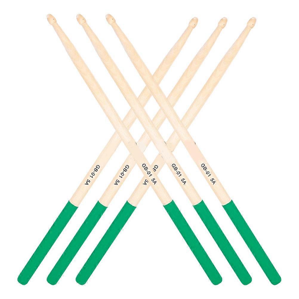 Performance Drumsticks Wood Drum Sticks for Stage 6Pairs 5a Green