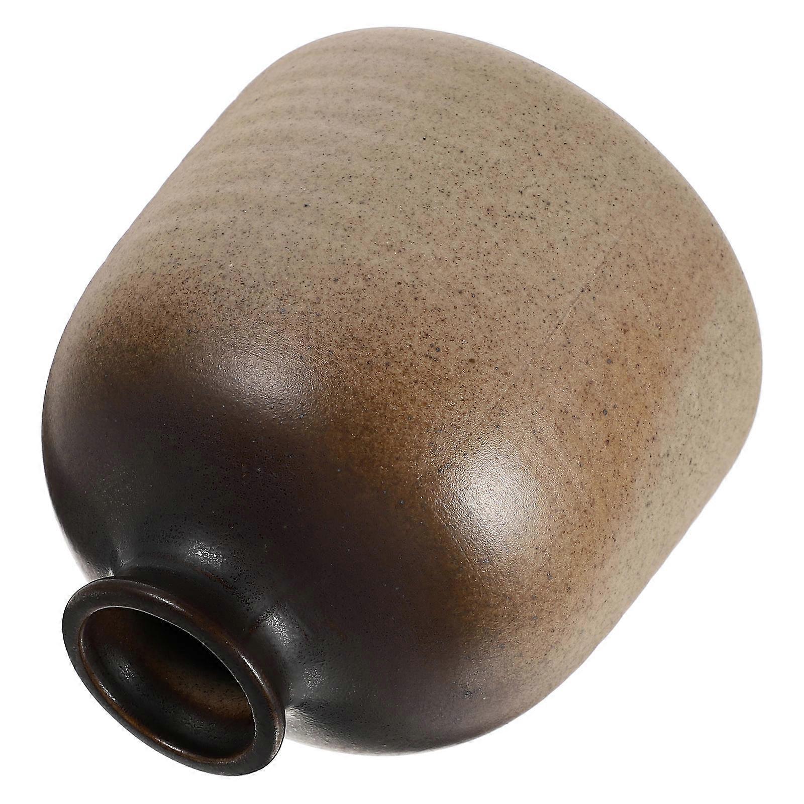 Ceramic Vase Decorative Craft Vase for Desktop Use 2Pcs Beige Container