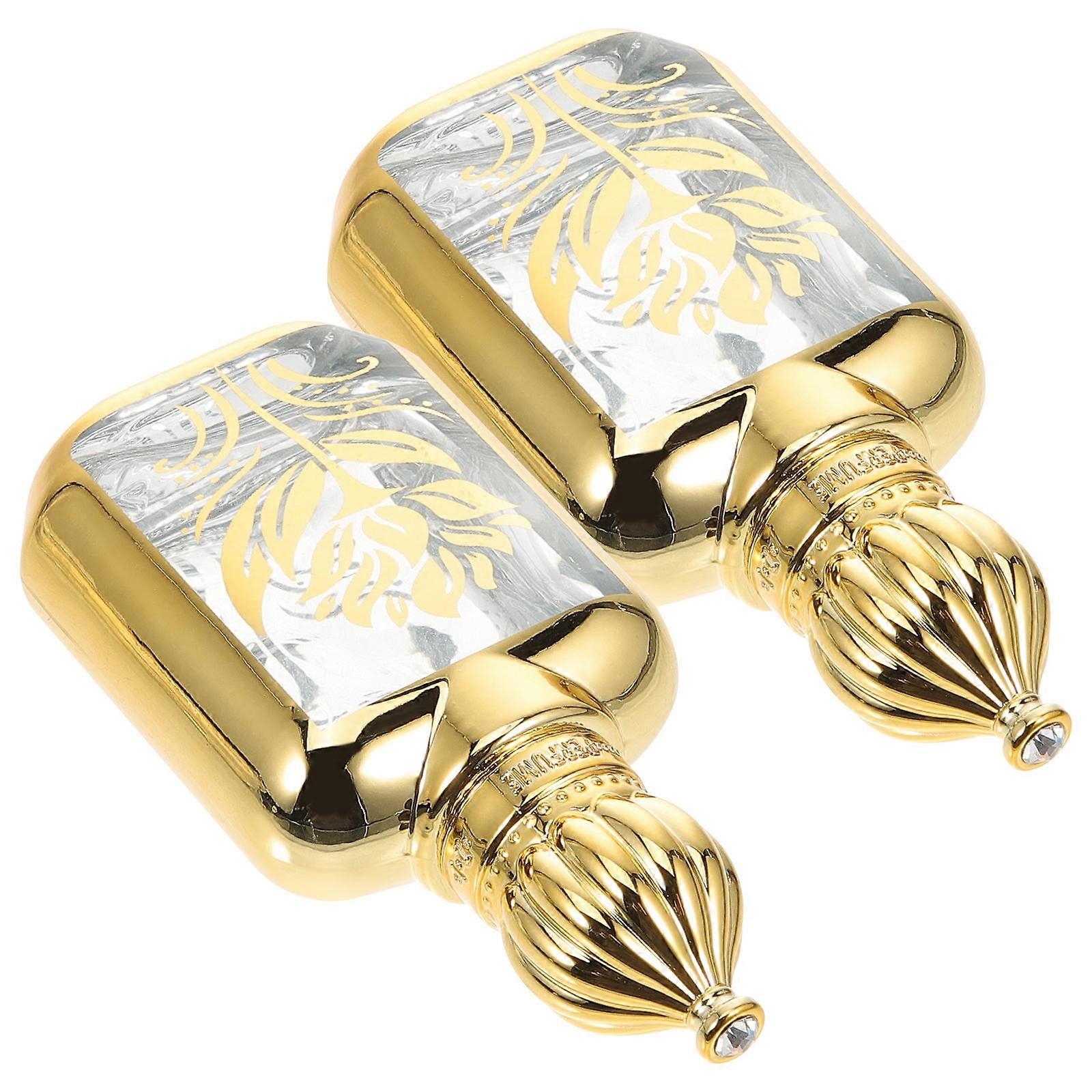 10Pcs Essential Oil Bottles Roll on Bottles Glass for Home Use Golden