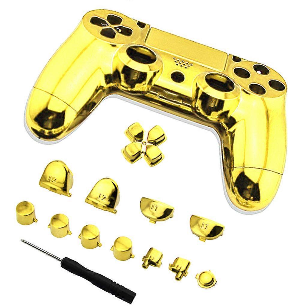 Exquisite Craft Case For PS4 Gamepad With Durability Cover For PlayStation Gamepad Full Gamepad Case Golden Show as