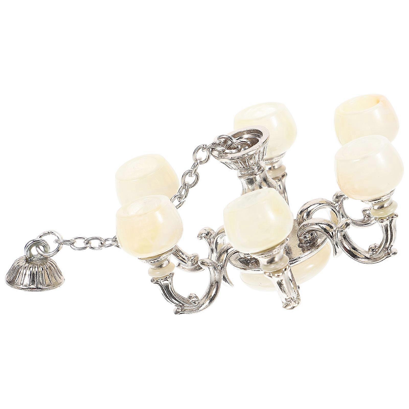 Miniature Ceiling Lamp Miniature Hanging Lamp for Decoration Silver