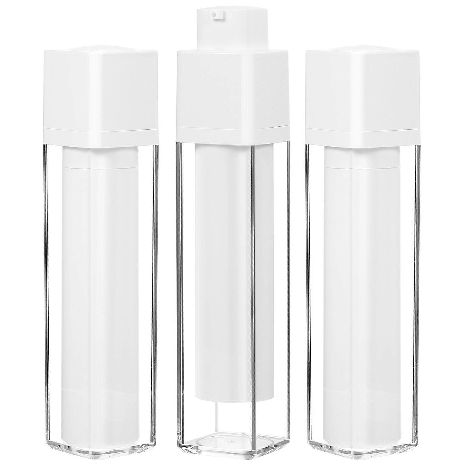White Airless Pump Bottle Lotion Dispenser for Storage 12Pcs Plastic
