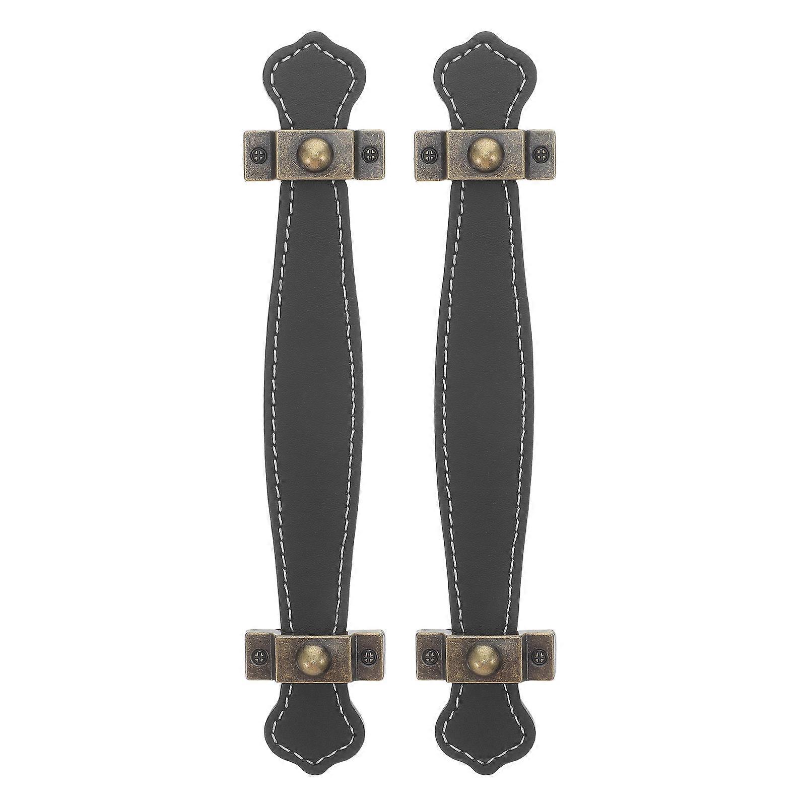 Drawer Puller Cabinet Handle for Door Use 4Pcs Black Zinc Alloy