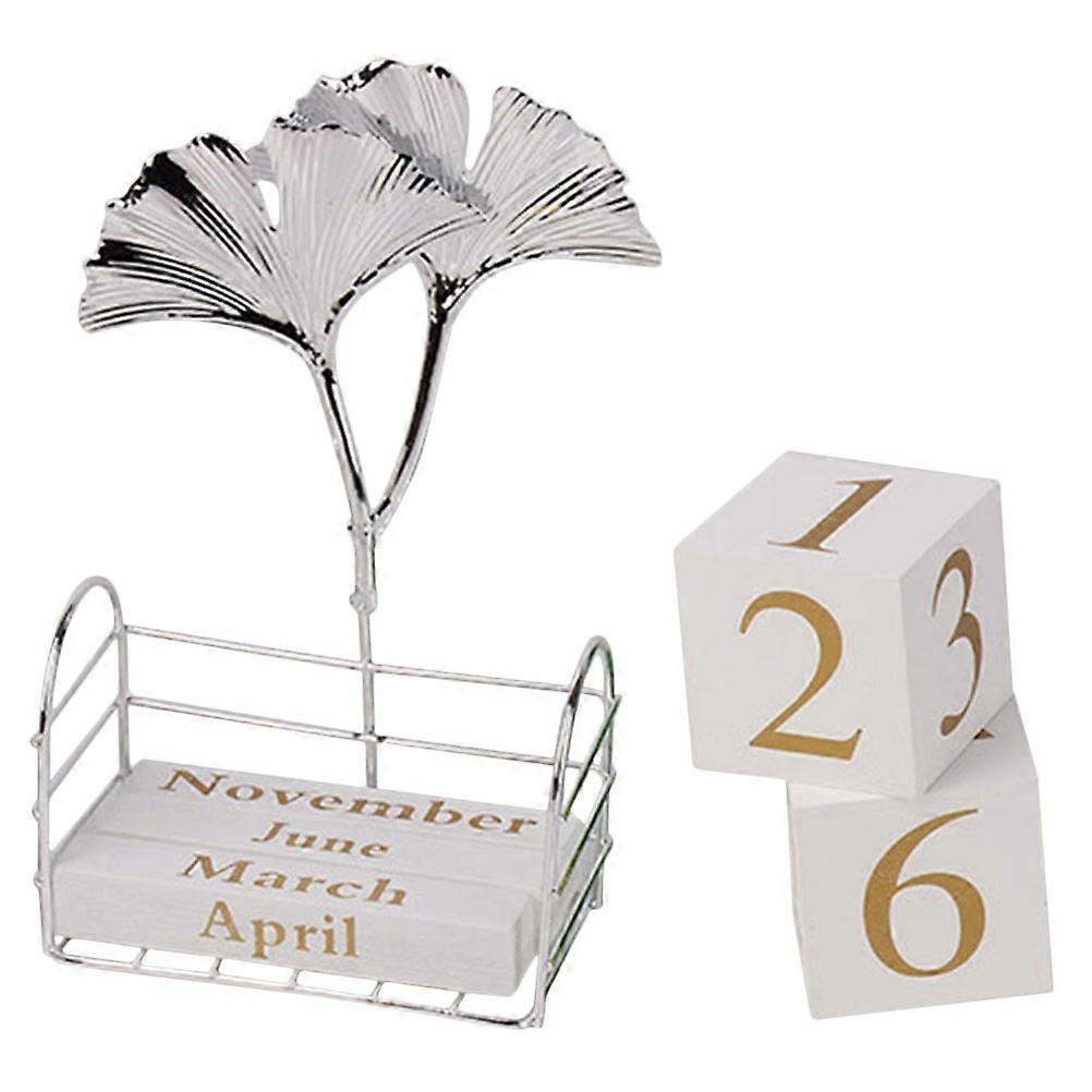 Office Desk Calendar Block Calendar for Home 5Pcs Silver Decorative
