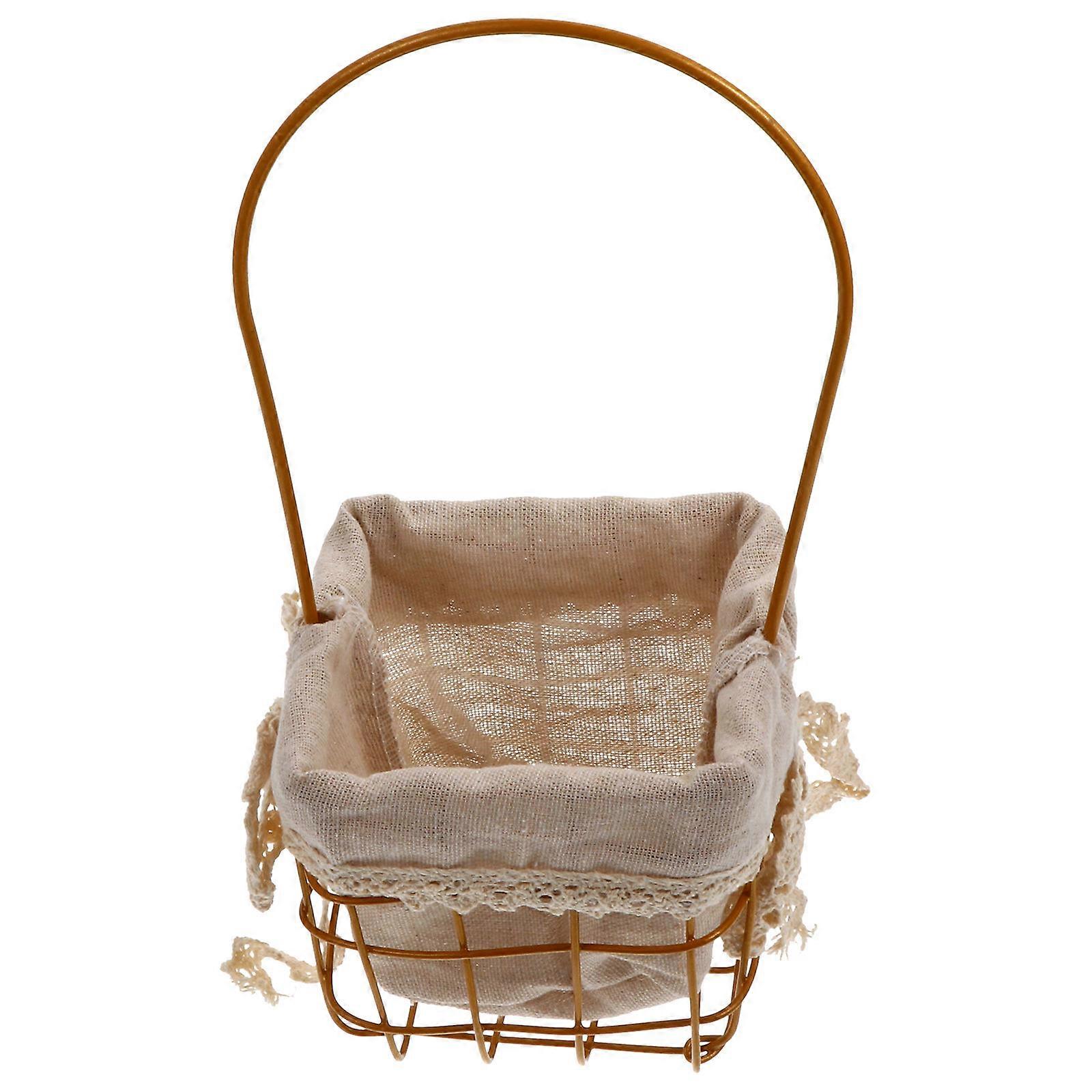 Handheld Flower Basket Iron Basket for Storage 3Pcs Delicate Gift Set