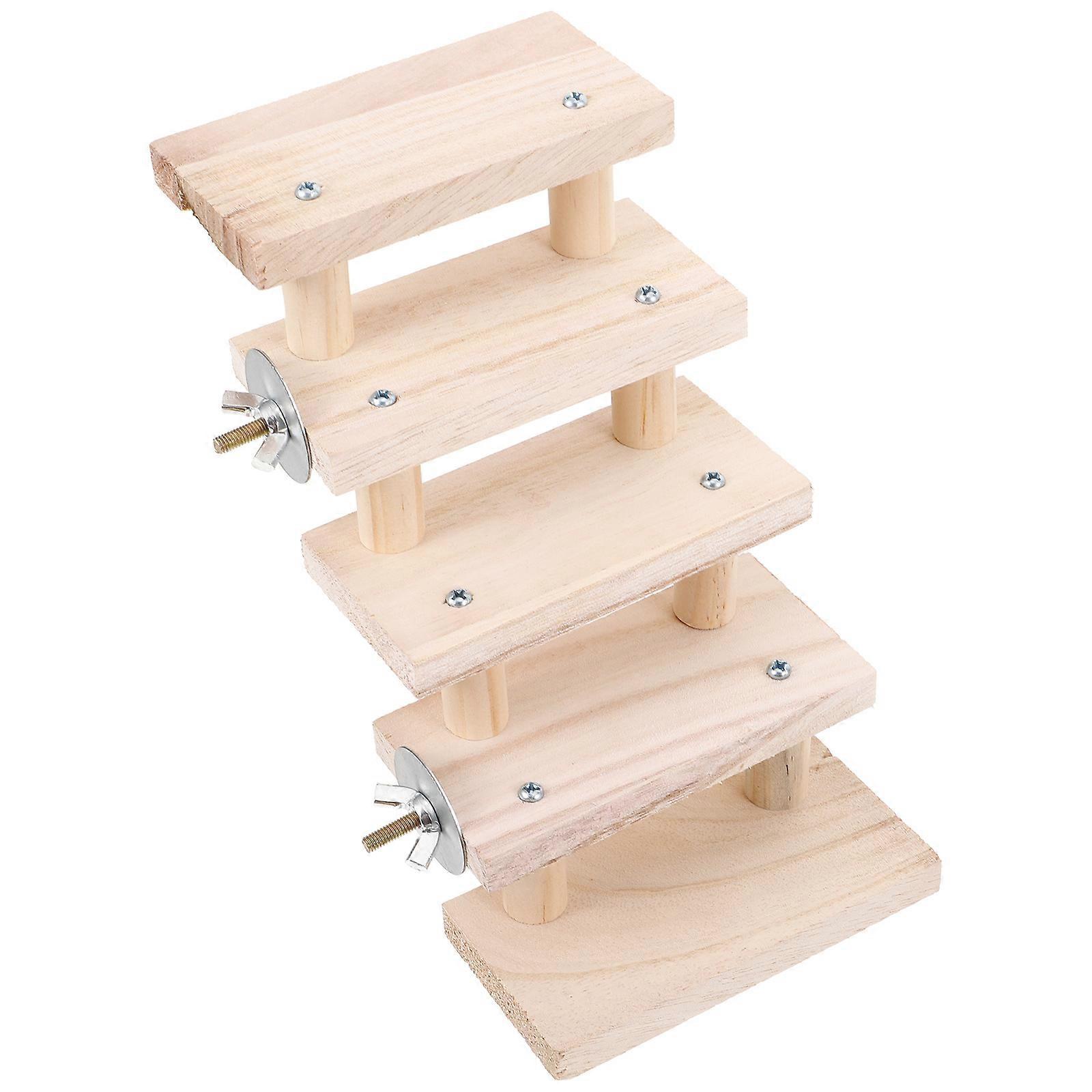 Small Animal Wooden Hamster Ladder Climbing Toy 2Pcs for Cage Use