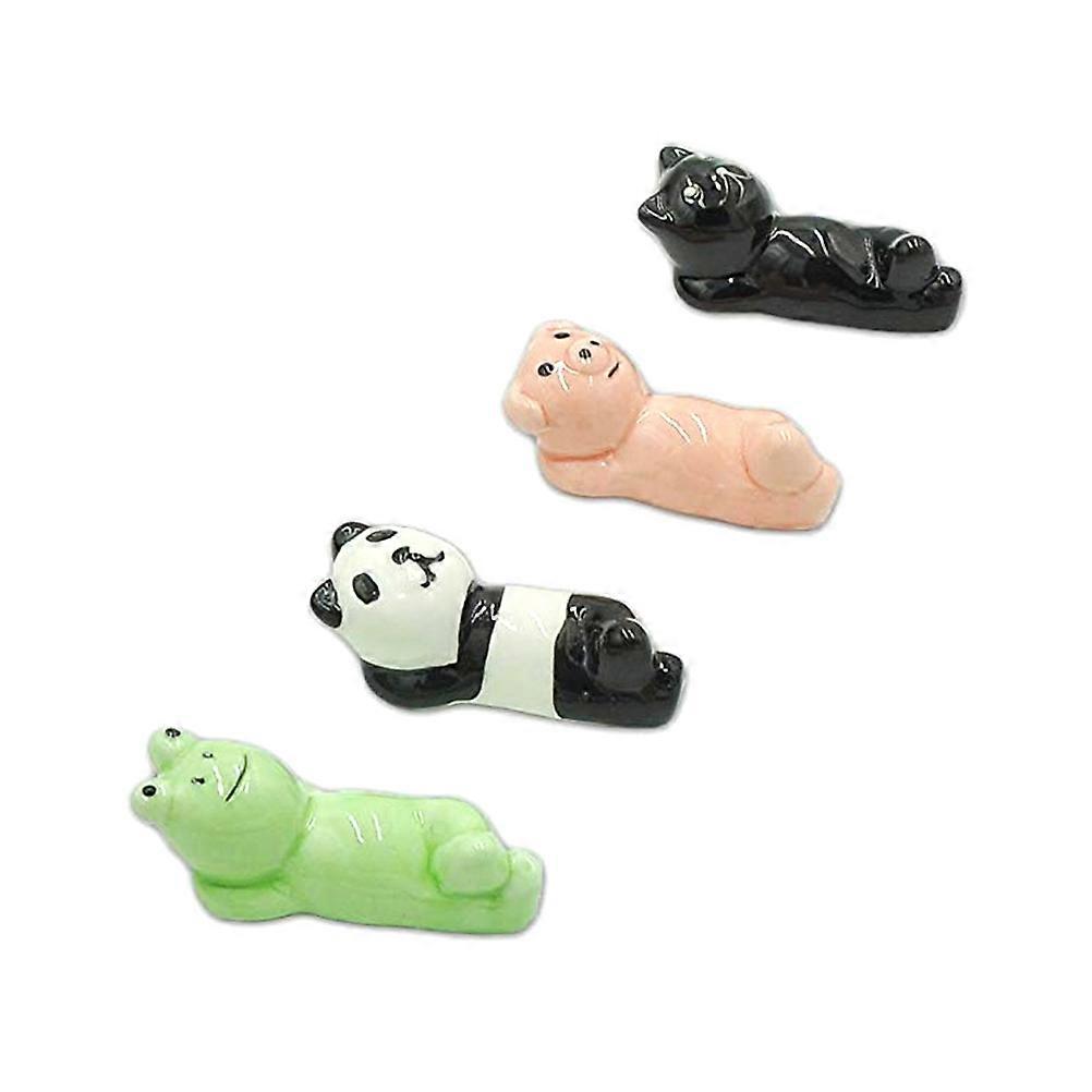 Ceramic Chopsticks Rack Animal Design Holder for Kitchen Use 4Pcs
