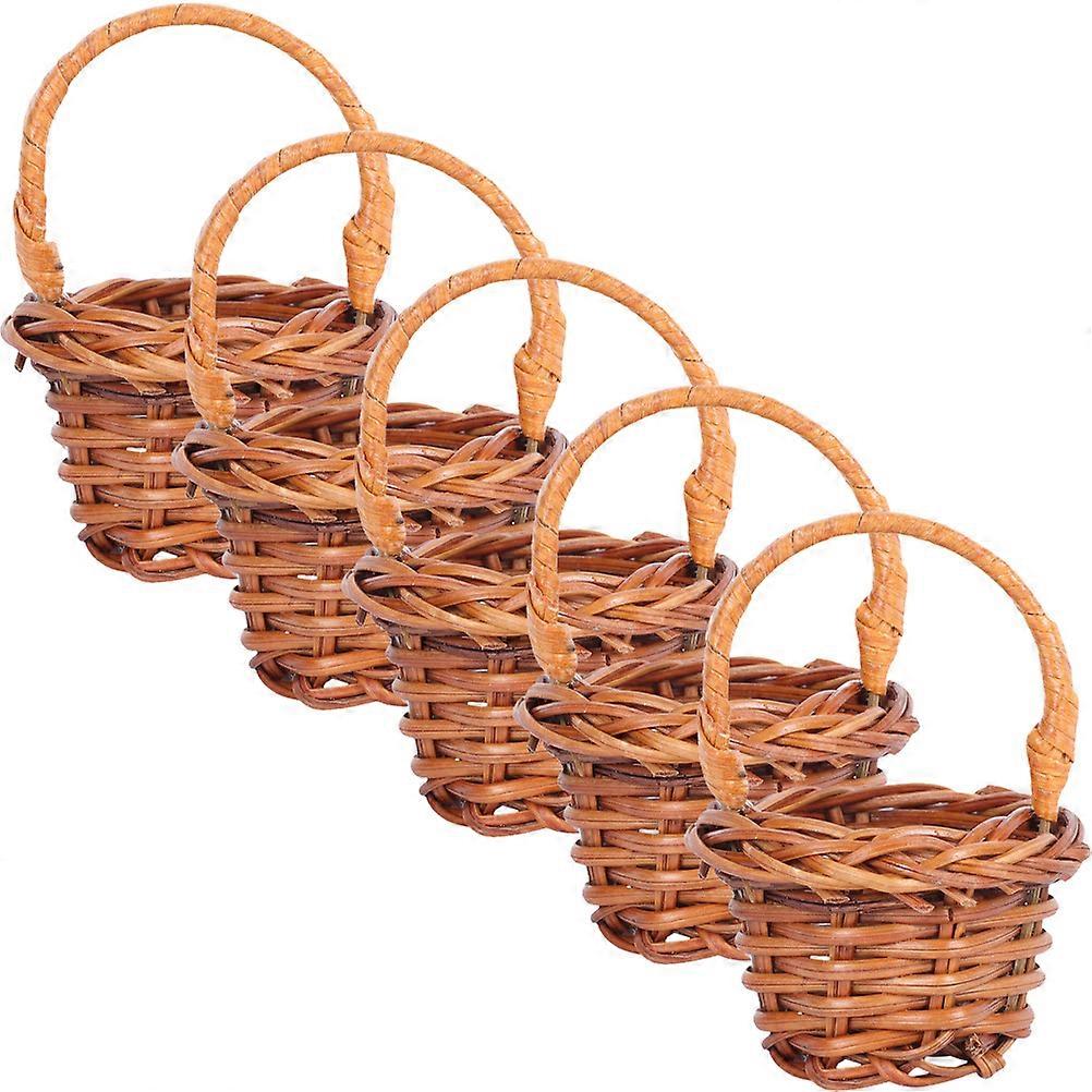 25Pcs Rustic Tiny Woven Baskets Photo Prop Gift Giving Micro Landscaping for Children