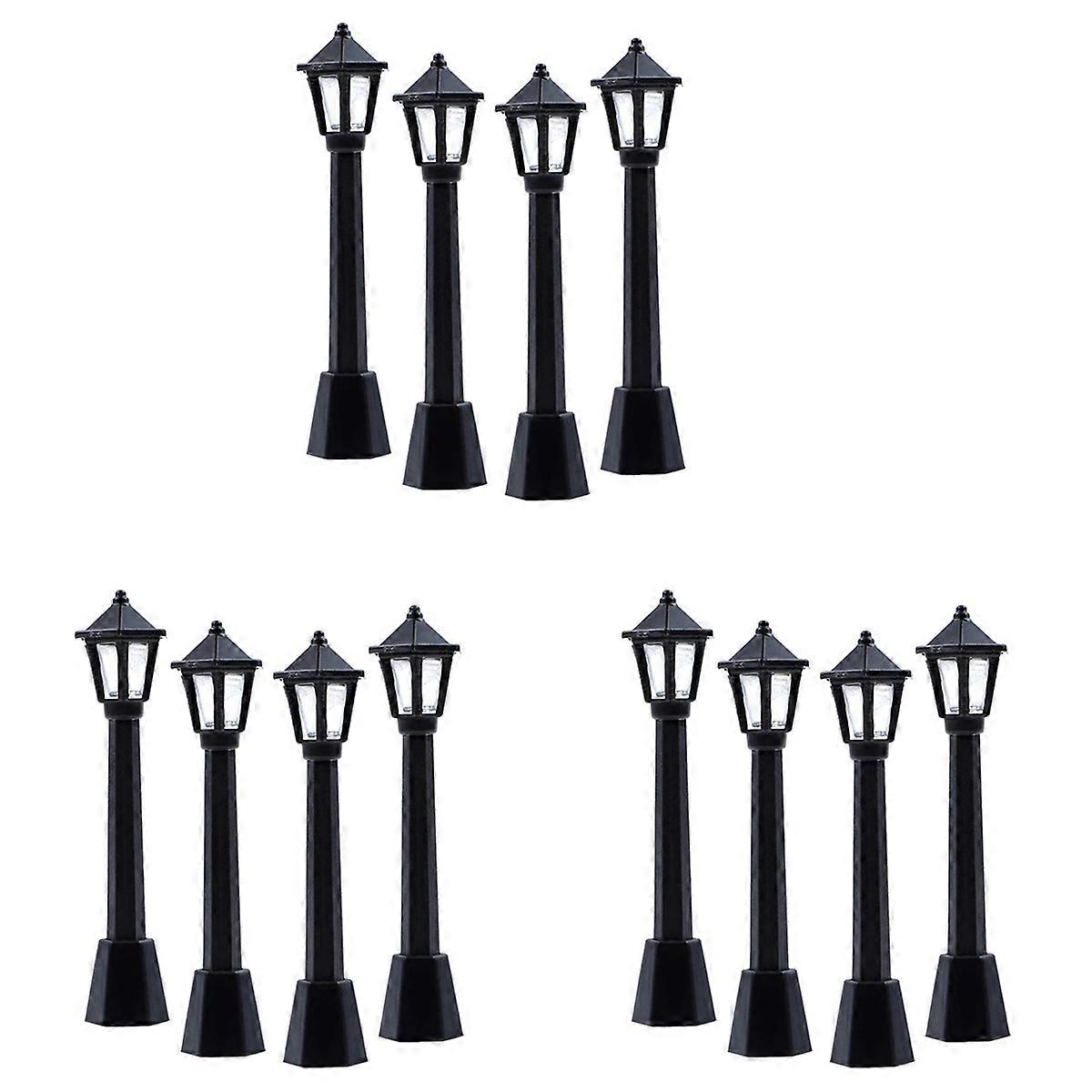 4Pcs Street Post Lights Model Railway Train Lamp Post Lights