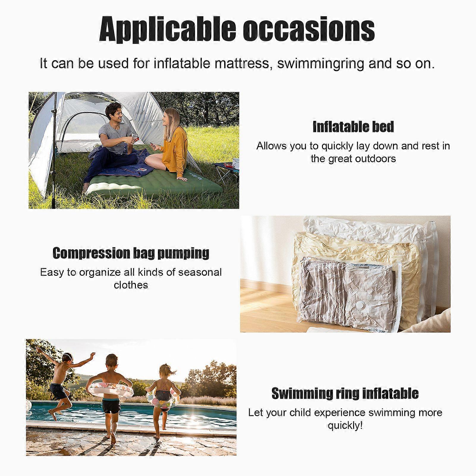 Multifunctional Portable Cordless Electric Inflator USB Rechargeable 2-in-1 Outdoor Inflation and Deflation Pump 5000PA Handheld SwimmingRing Mattress