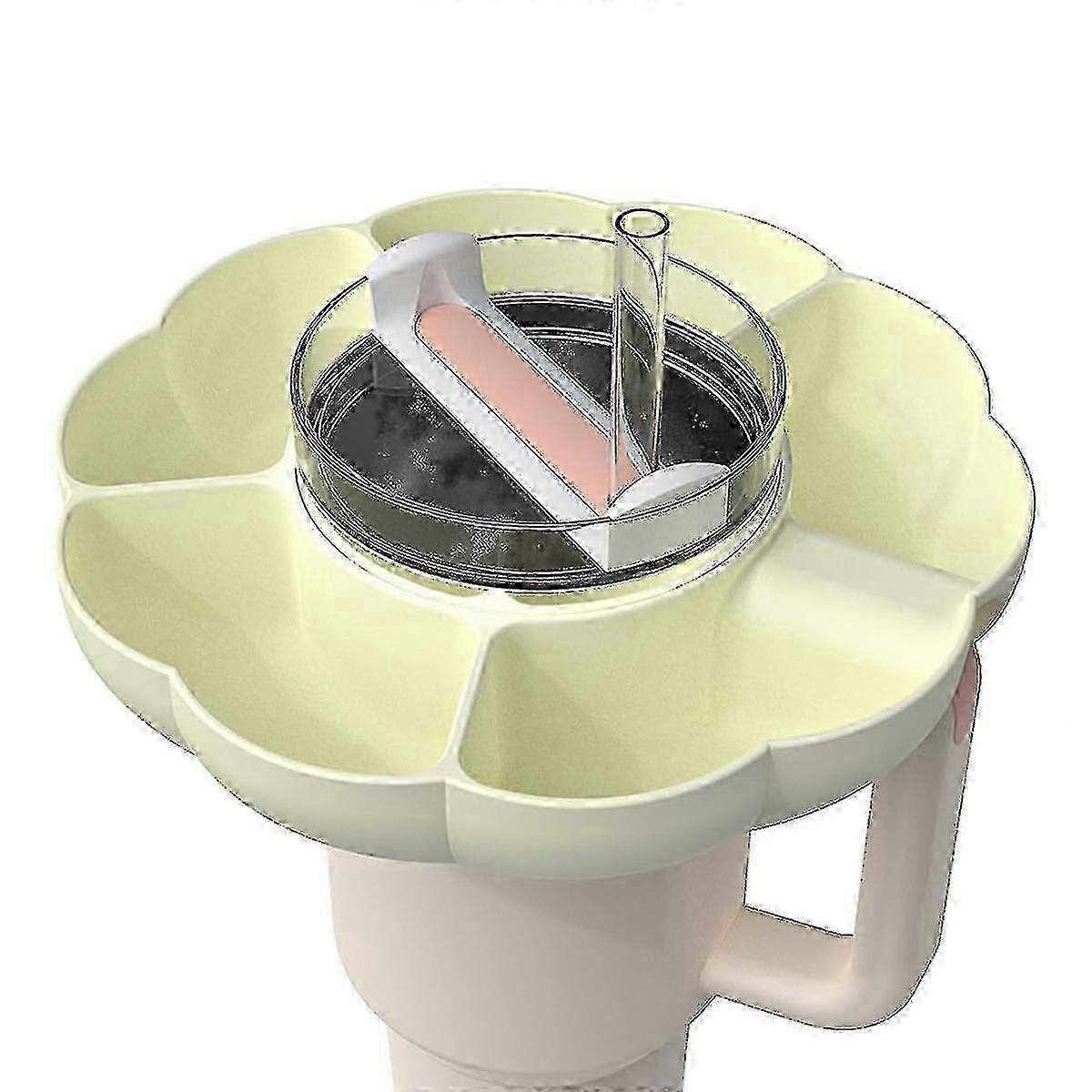 وعاء الوجبات الخفيفة من السيليكون مع مقبض لكوب ستانلي 30 أونصة ، أبيض عاجي