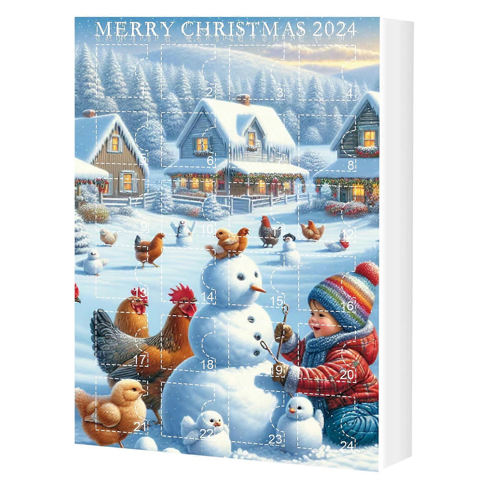 Χριστουγεννιάτικο κουτί αντίστροφης μέτρησης 24 ημέρες εκπλήξεων χαριτωμένο ακρυλικό μενταγιόν διακοπών απαραίτητο για διακόσμηση και συλλογή