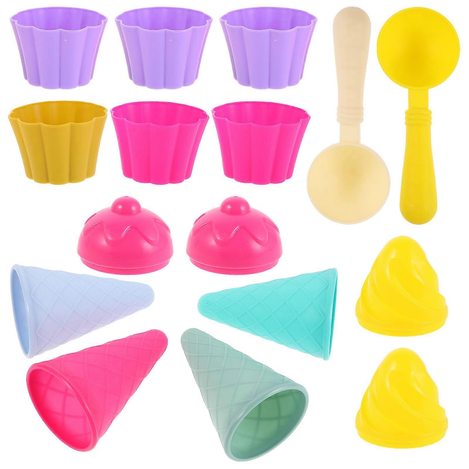 Sand Ice Cream Play Set Imaginative Play Motor Skills Development For Kids Beach Theme 3Set