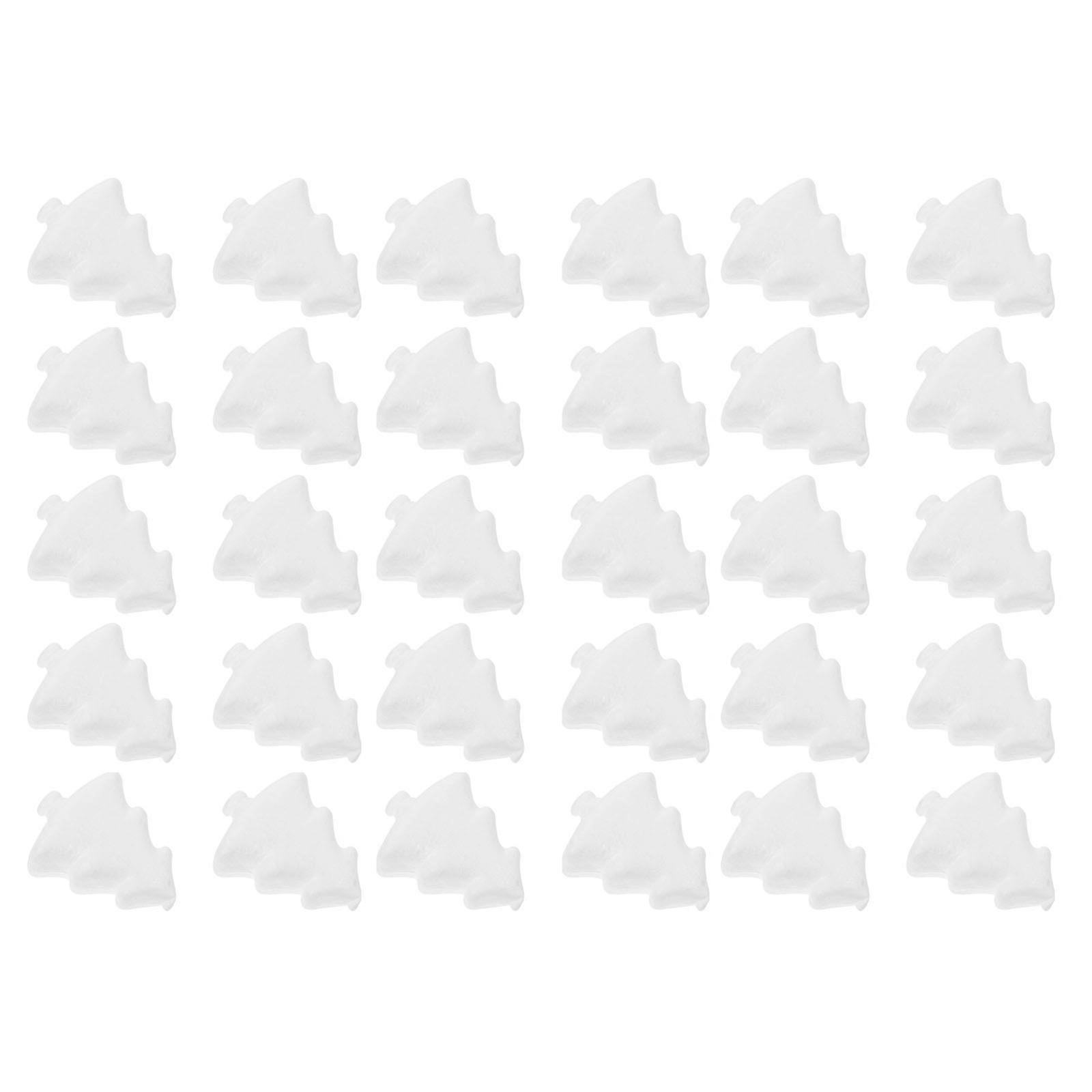 Xmas Tree Adornments Tree Shaped Pendant for DIY Use 30Pcs White