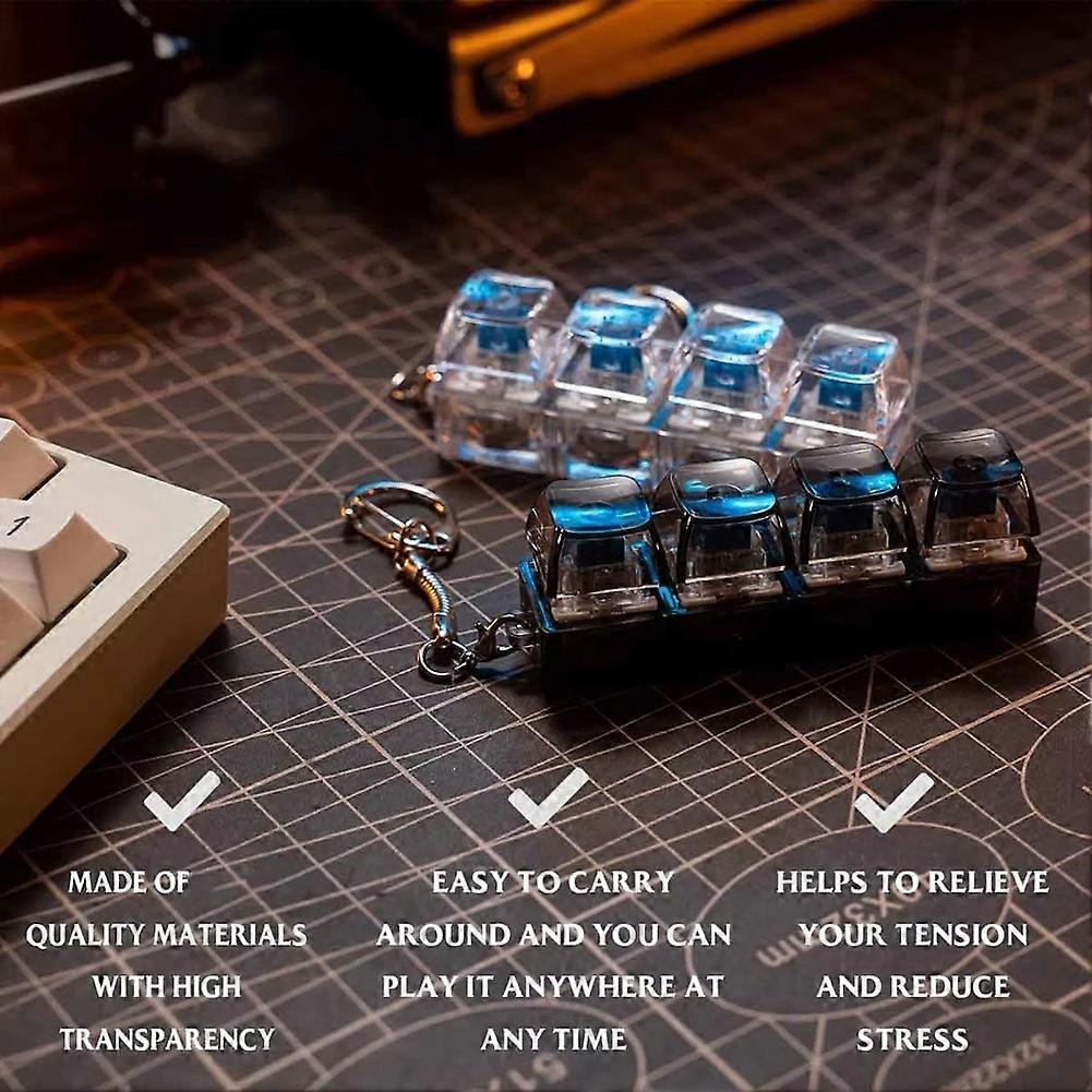 4Keys Keyboard Keycaps Fidget Toy Stress Relief Diy Keycaps Toy Keyboard Caps Finger Button Fidget Finger Keycaps B