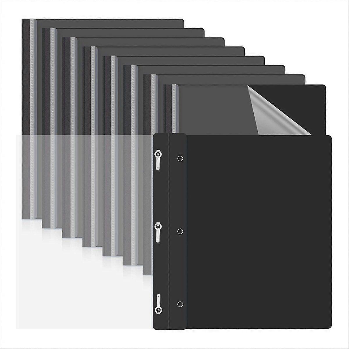 10 Pack Report Covers with 3 Prongs Fasteners,with Black Back Covers