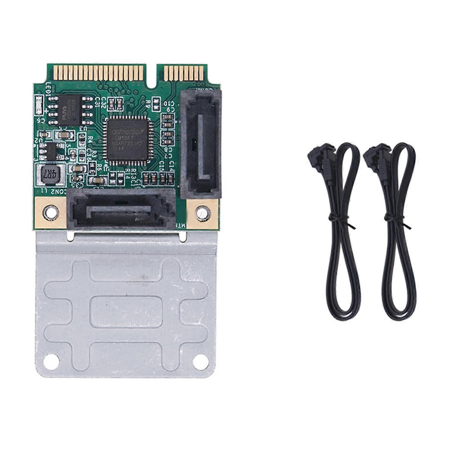 Mini PCIe To SATA Controller Card 2 Port Expansion SATA III 6Gbps Adapter For PCIe Mini Card Slot