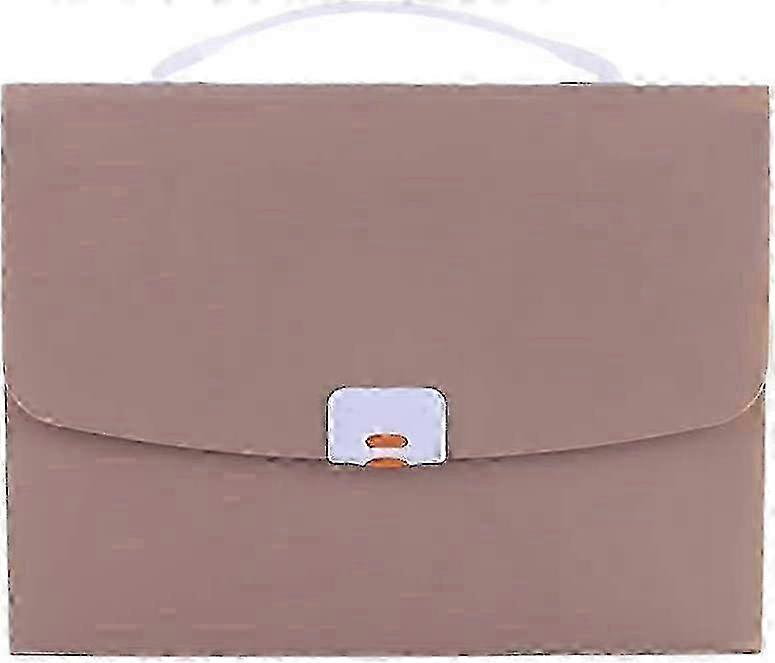 Portable Pocket A4 Business Document Organ Bag Folder Storage Organizer Test Paper Holder Pack Brown miao8