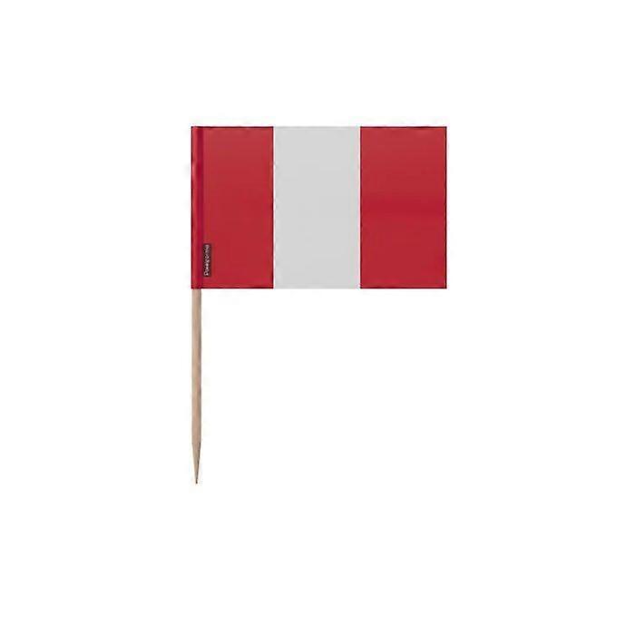 Toothpicks Flag of Peru - 8 cm - 100 pieces - Adhesive plastic - Bamboo stick - Pixelforma