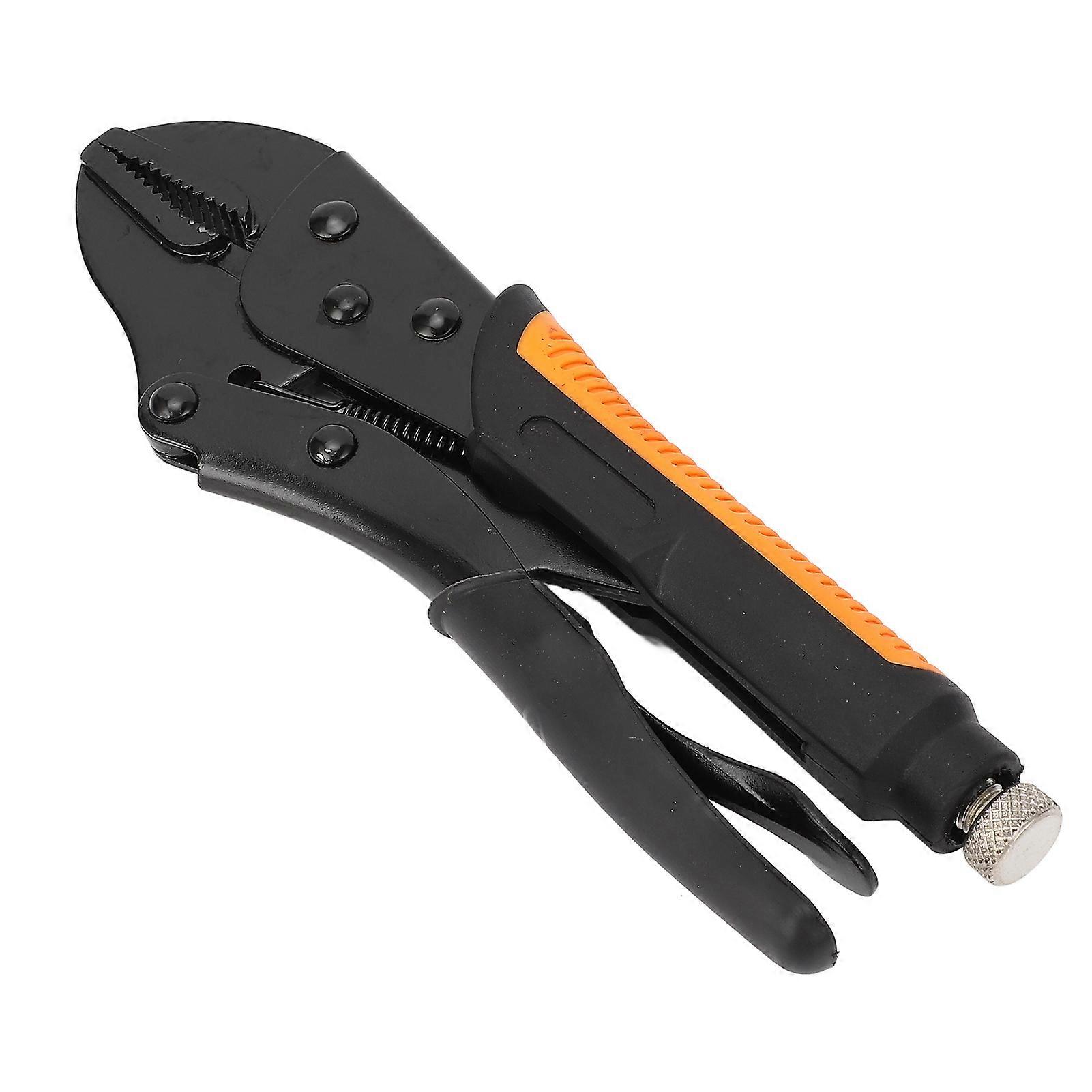 Locking Pliers Curved Jaw Wear Resistant Teeth Anti Slip Handle Portable Pliers with Adjustable Screw 10 inch 