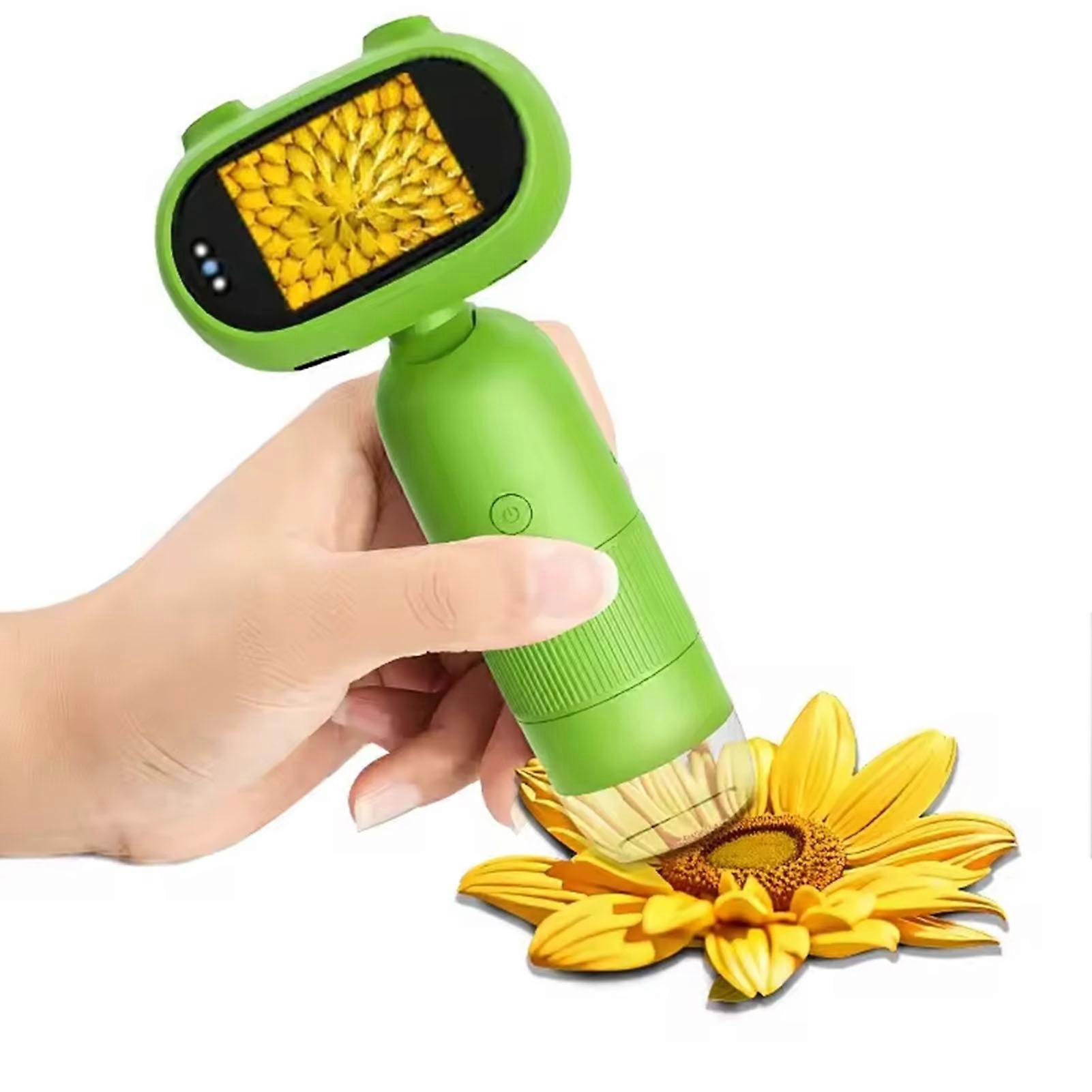 Handheld Microscope 2in Screen USB Electronic Magnifying Glass with 8 LEDS for Coin Observation Welding Watch Repair 