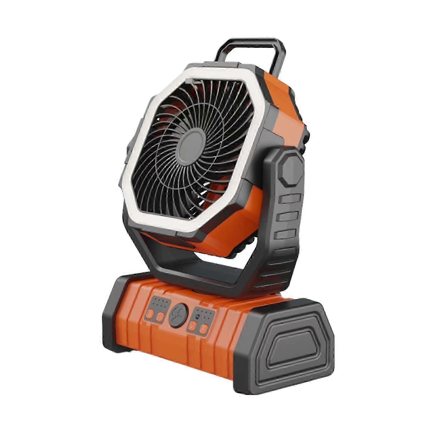 25-26 Camping Fan Rechargeable 20000mAh Battery Operated Fan with LED Light Remote Control Power Bank Function 4-speed 270-degree Rotation D