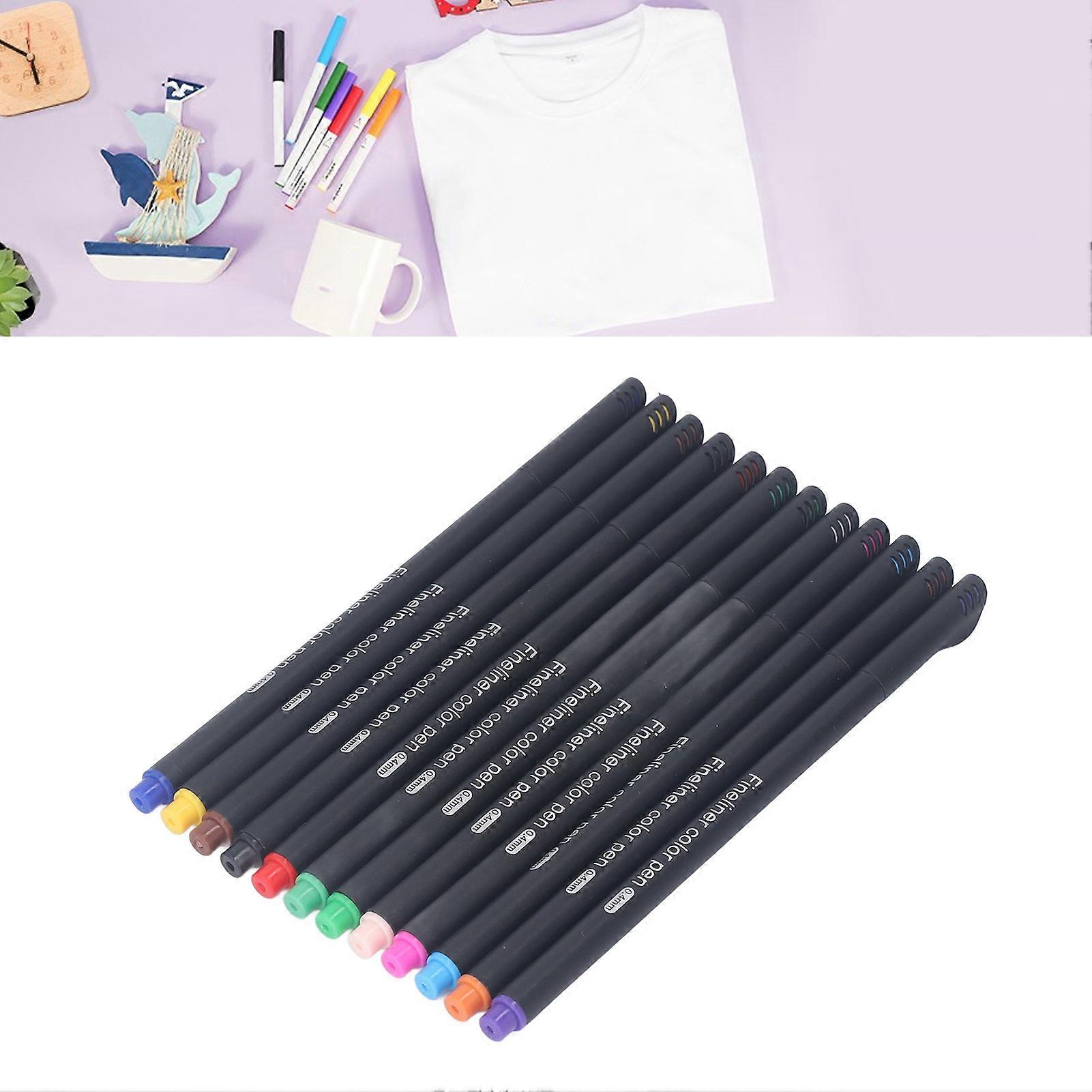 12 Pcs Sublimation Ink Pen Set Multicolor 0.4mm Fine Tip Heat Transfer Pen with Number 6 Adapter for Explore 