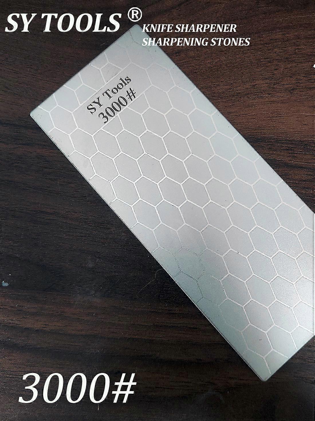 Sy Tools Electroplated Diamond Sharpening Stone with Honeycomb Pattern – Non-Slip Foam Backing, Multi-Grit (80#-3000#), 150x62mm