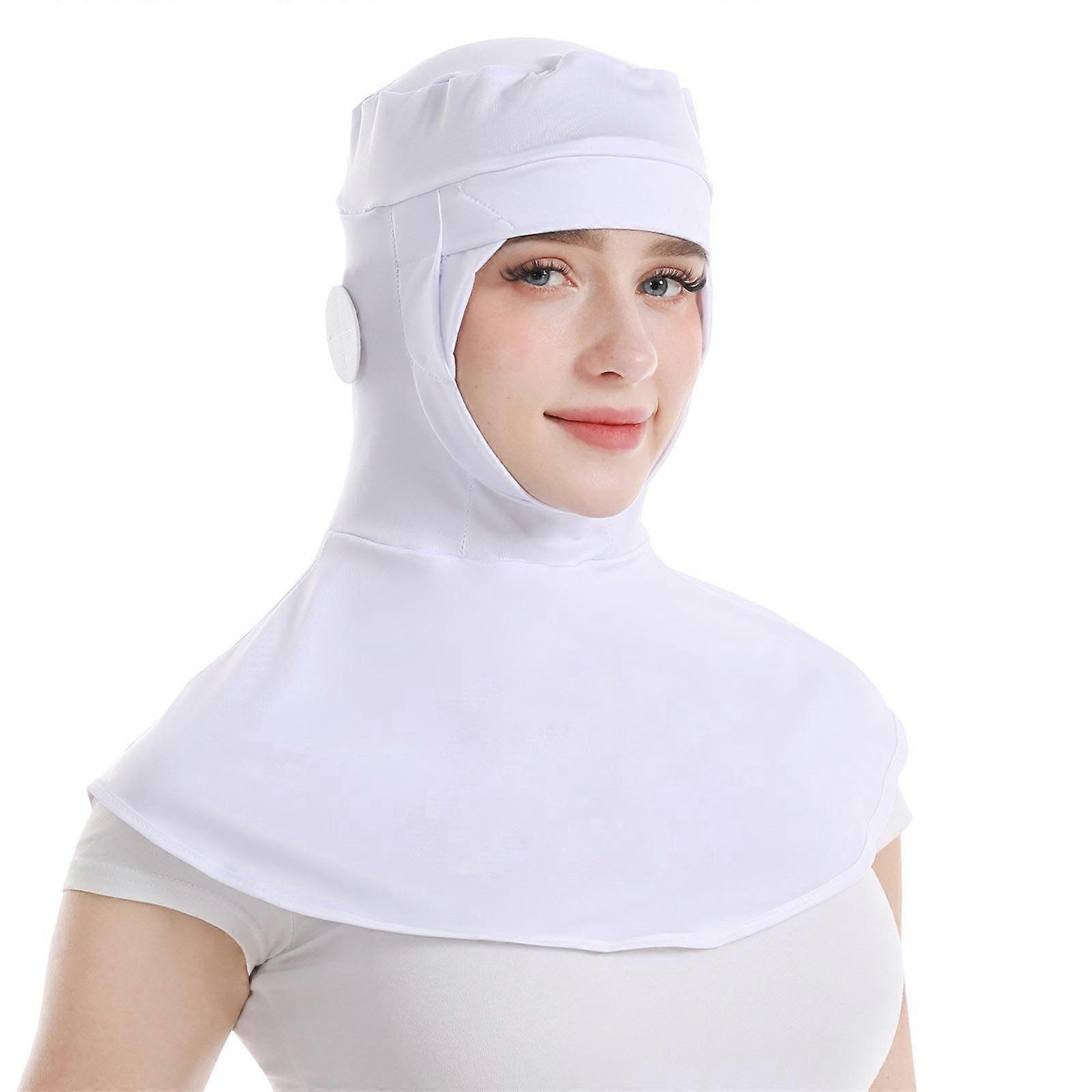 Dustproofed Work Hat With Attached Capes For Construction Factory Workers Breathable Cotton Design  White
