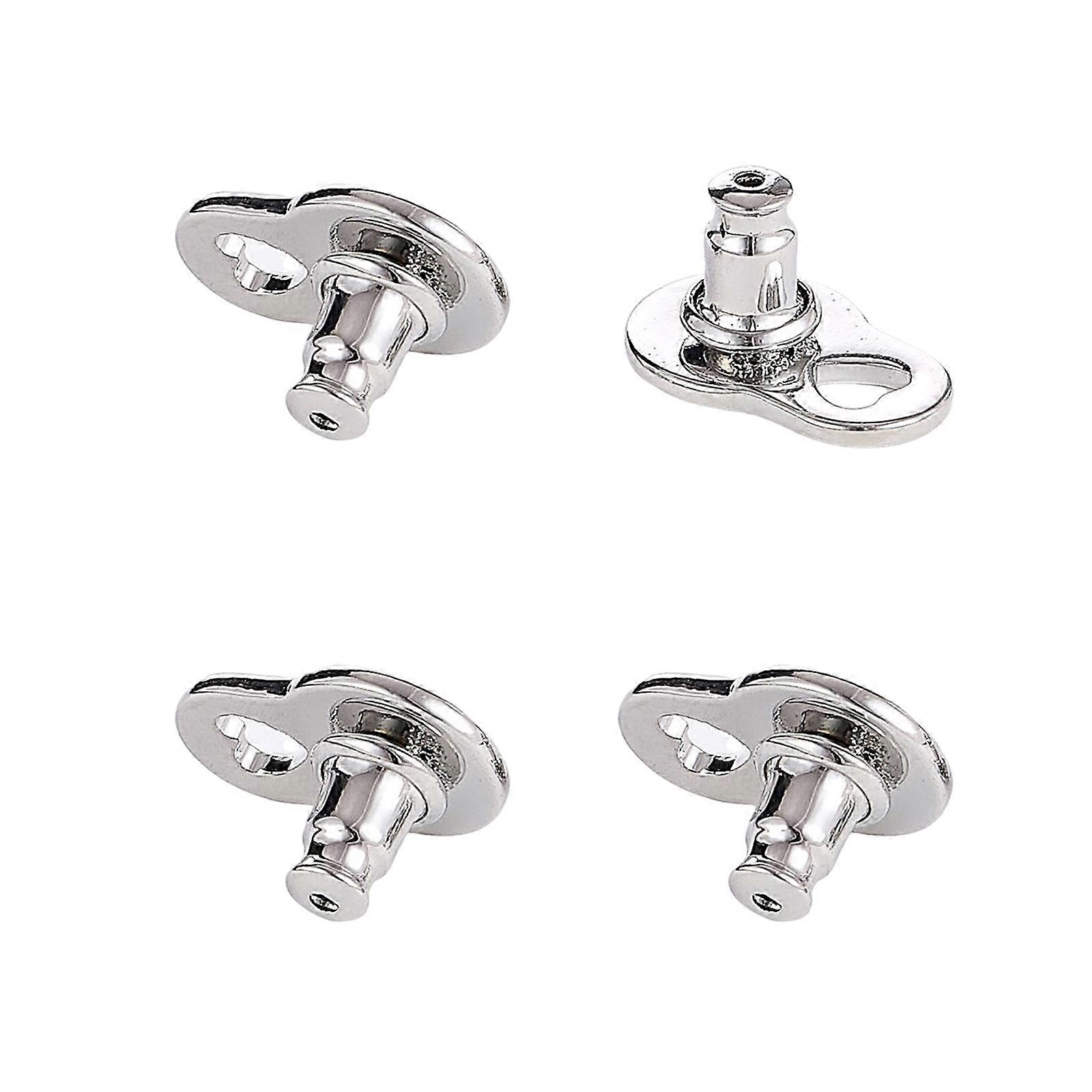 Sturdy Copper Earring Backs For Studs Secure Hold Comfortable Fit For Drooping Ear Relief 4 Pieces  White