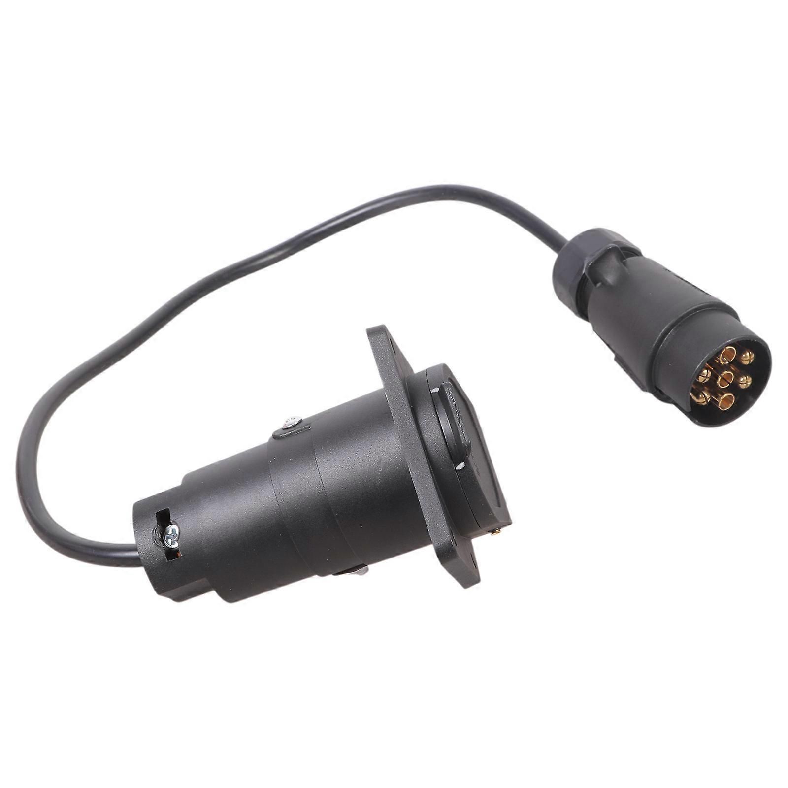 Heavy Duty Trailer Wiring Converter Double Interface Design 5 Pin 7 Pin Connector Weatherproof ABS Material 60cm Length Multicolor