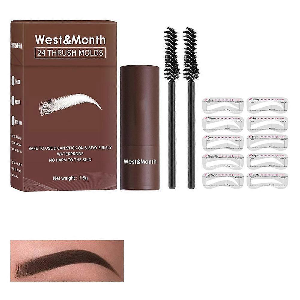 For Lazy Stamp Eyebrow Powder Easy One Step Natural 3D Brows Long Lasting Waterproof Cruelty Free Makeup Kit For Beginners Travel Friendly