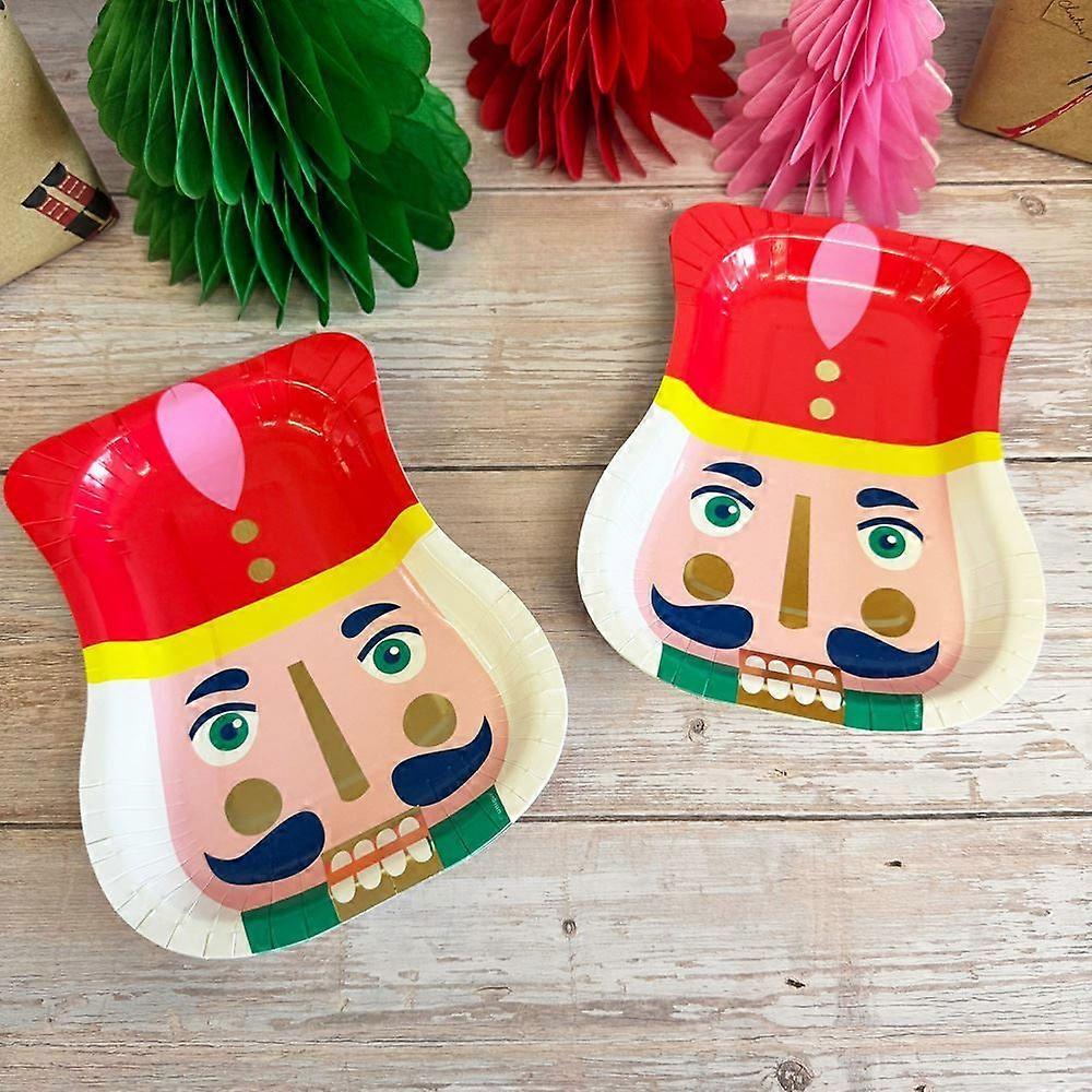 Christmas Nutcracker Shaped Dessert Plates, 8ct - Foil Stamping