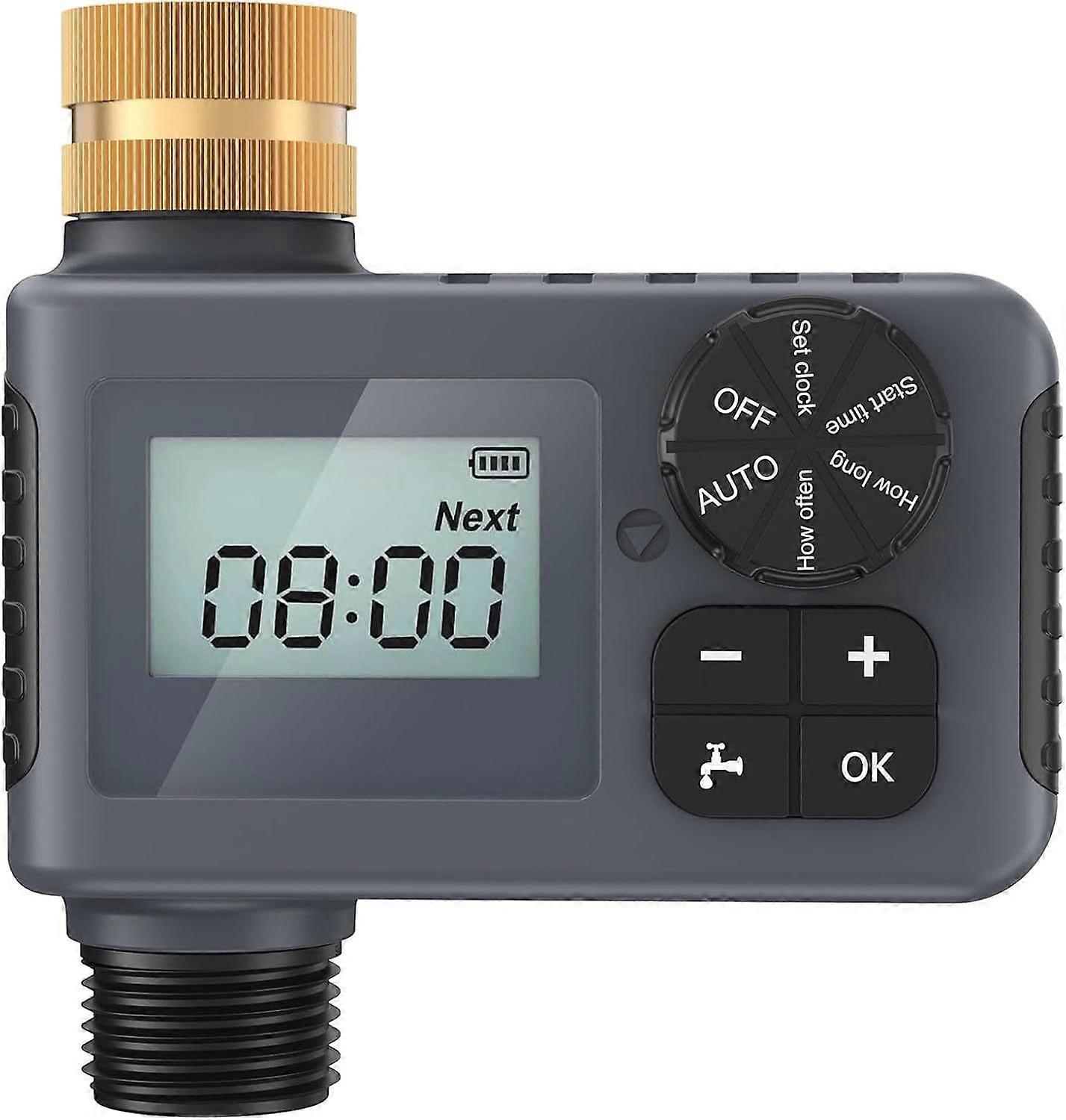 Hose Timer, Programmable Sprinkler Timer with Brass Inlet for Garden Hose with Rain Delay/Child Lock/Manual/Automatic Watering System, I55 Waterproof 