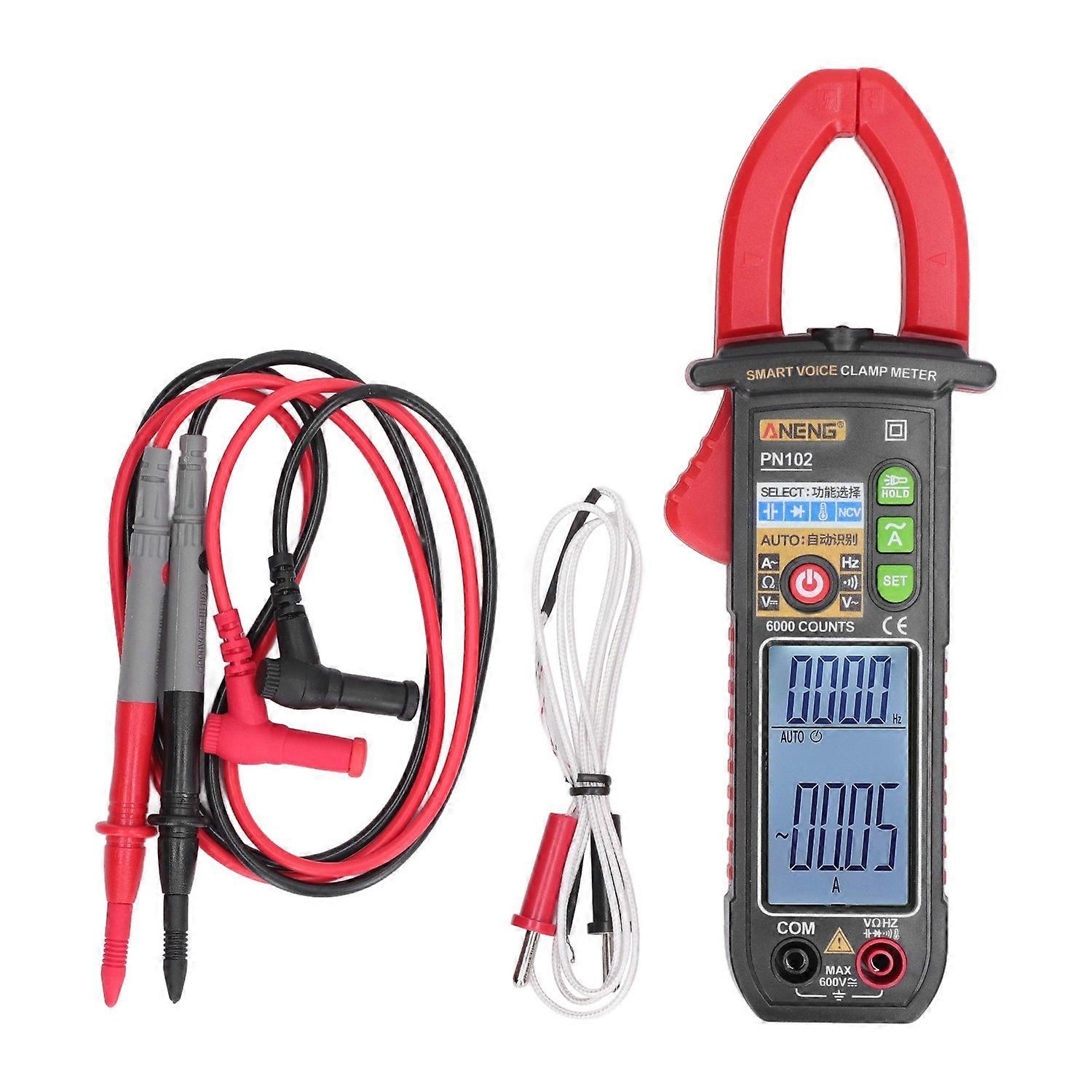 6V to 600V Clamp Meter Voice Broadcast Multimeter Tester Auto Ranging AC DC Current Voltage Meter fo