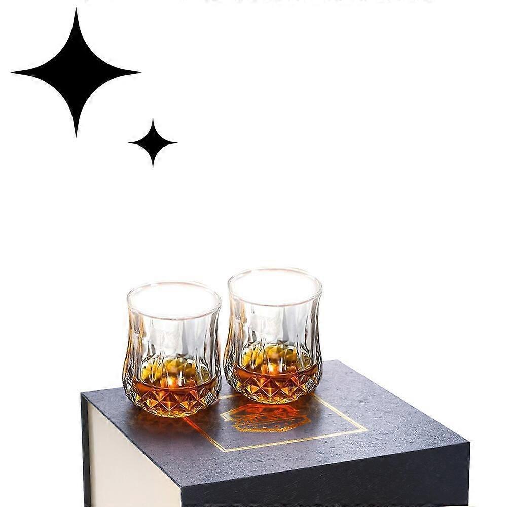 Verres à whisky ZMLVE Ensemble de boîte-cadeau, verre en cristal sans plomb de 10 oz, gobelet à l’ancienne, verres à brandy de rhum écossais à base lourde, élégant, etc.