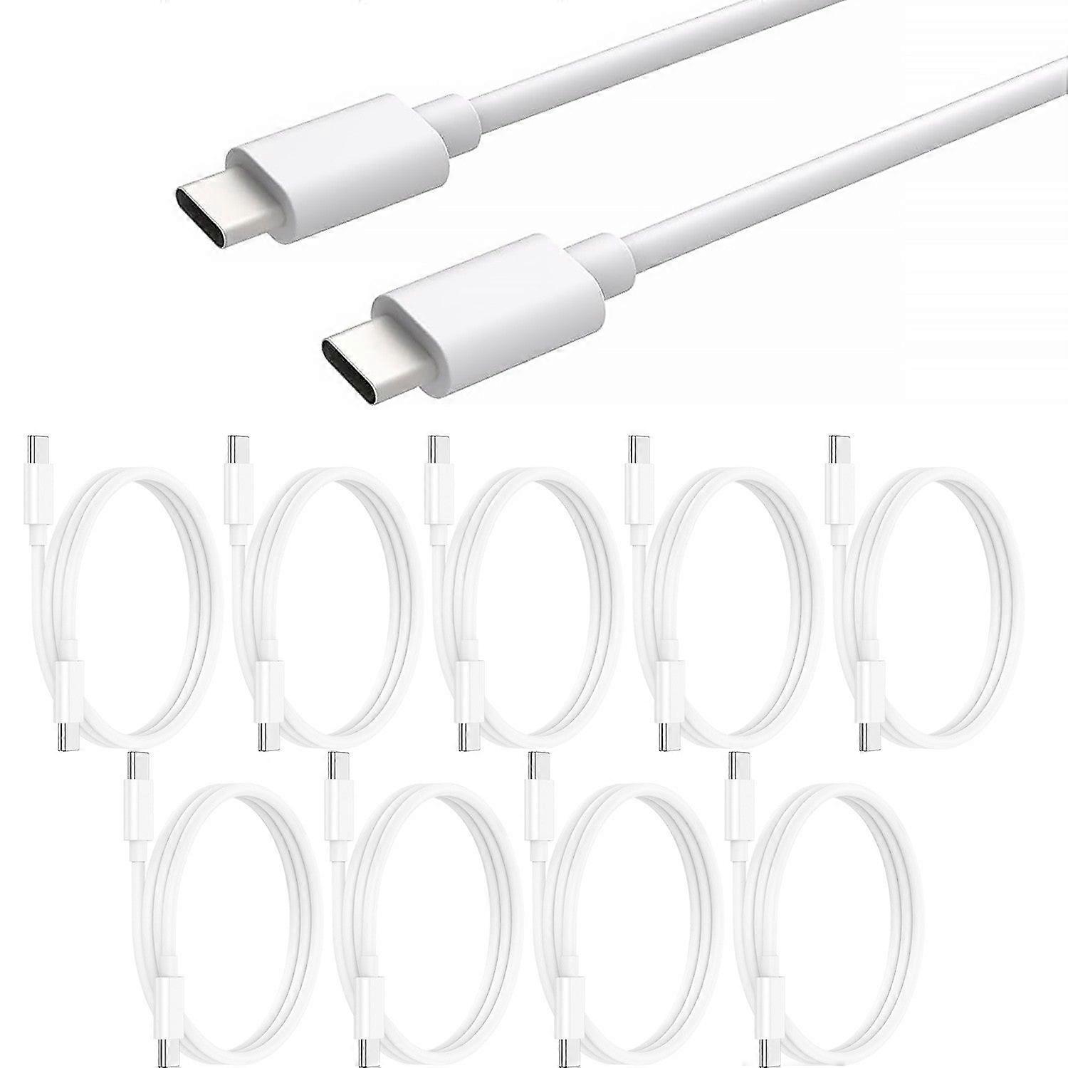 10 Pack 1m Fast Pd Charger Data Sync Charging Usb Type C To Type C Cable Cord Bulk