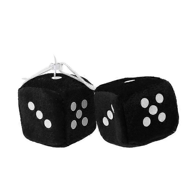 1 Pair Fuzzy Dice Dots Rear View Mirror Hanger for Car Decoration
