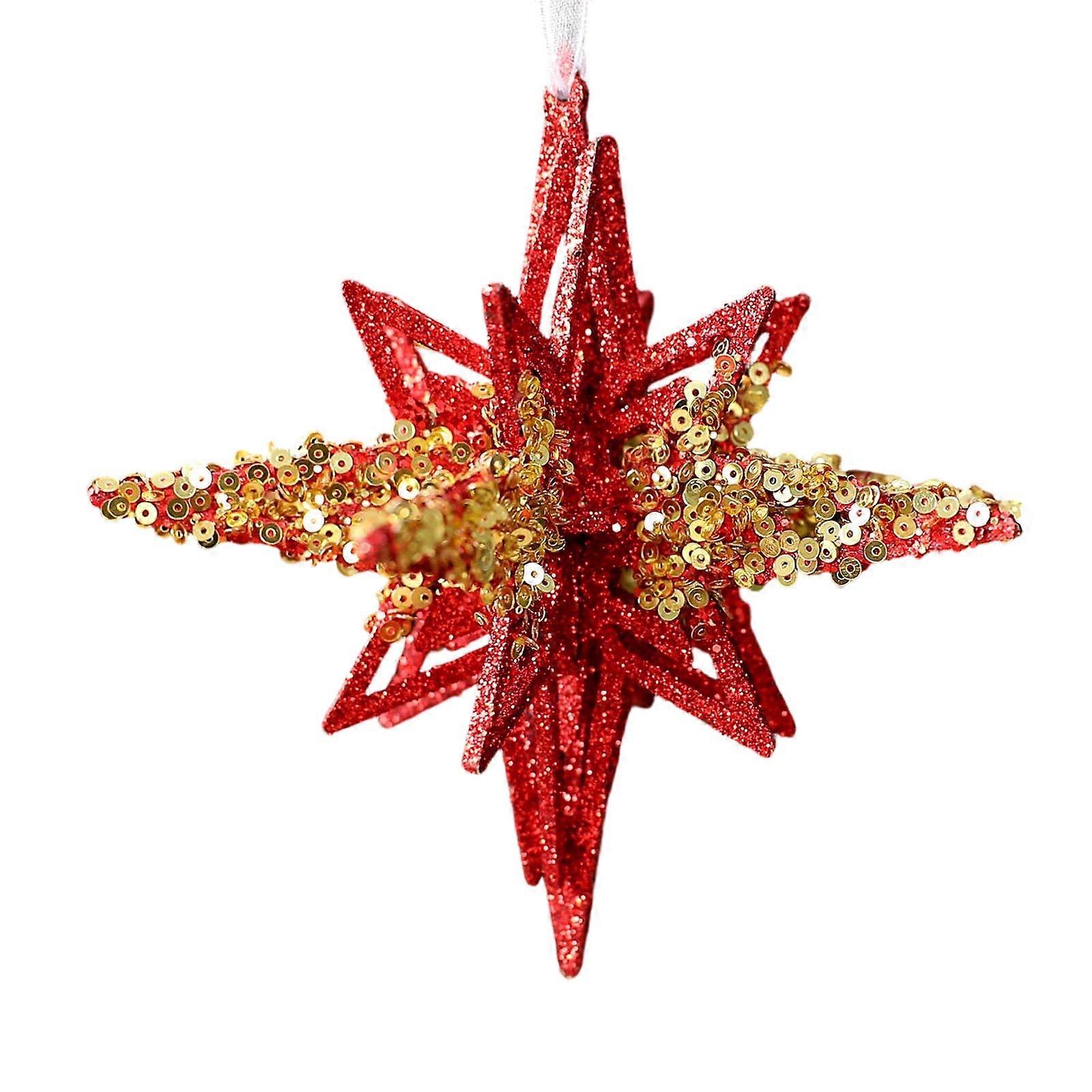 Durable Christmas Tree Snowflake Pendant Glittered Acrylic Hanging Decoration For All Holiday Setting Multicolor