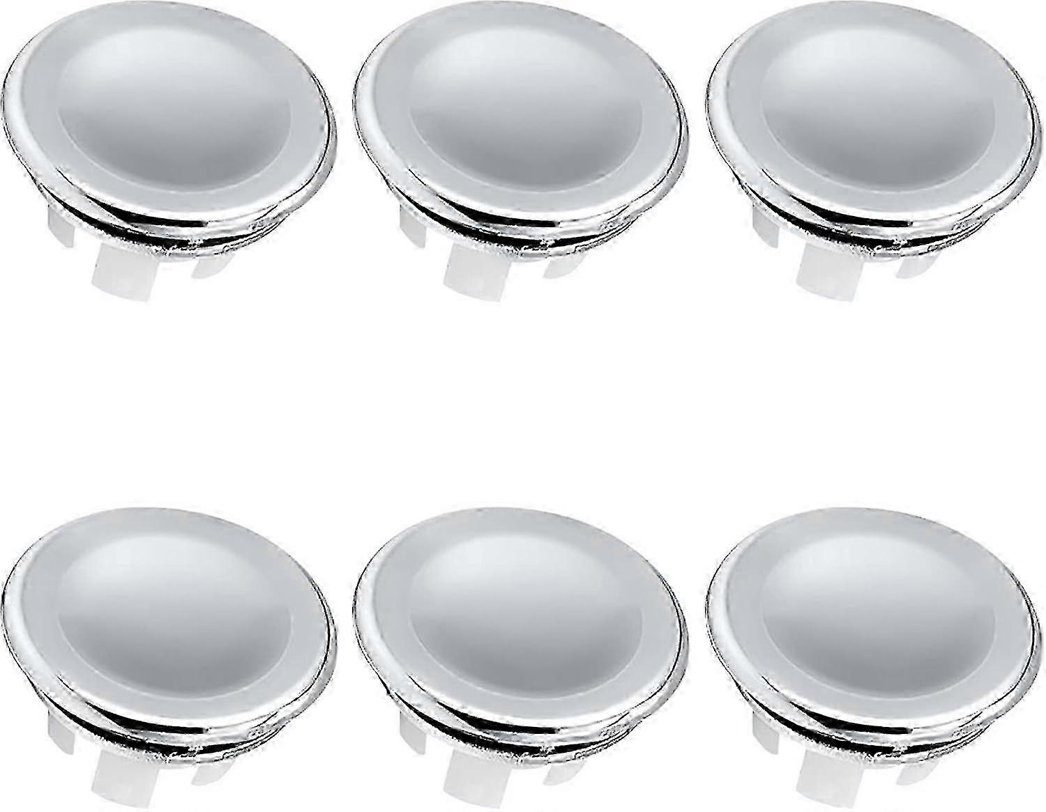 Set of 6 Chrome Overflow Plugs Kitchen Bathroom Wash Sink Overflow Cover Overflow Cover for,Bathroom