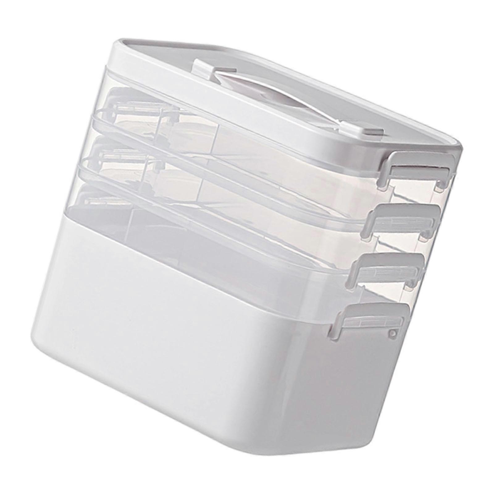 PP Medicines Organizers Clear Lid Multilayer Compartments Large Capacity Portable Box For Family  small